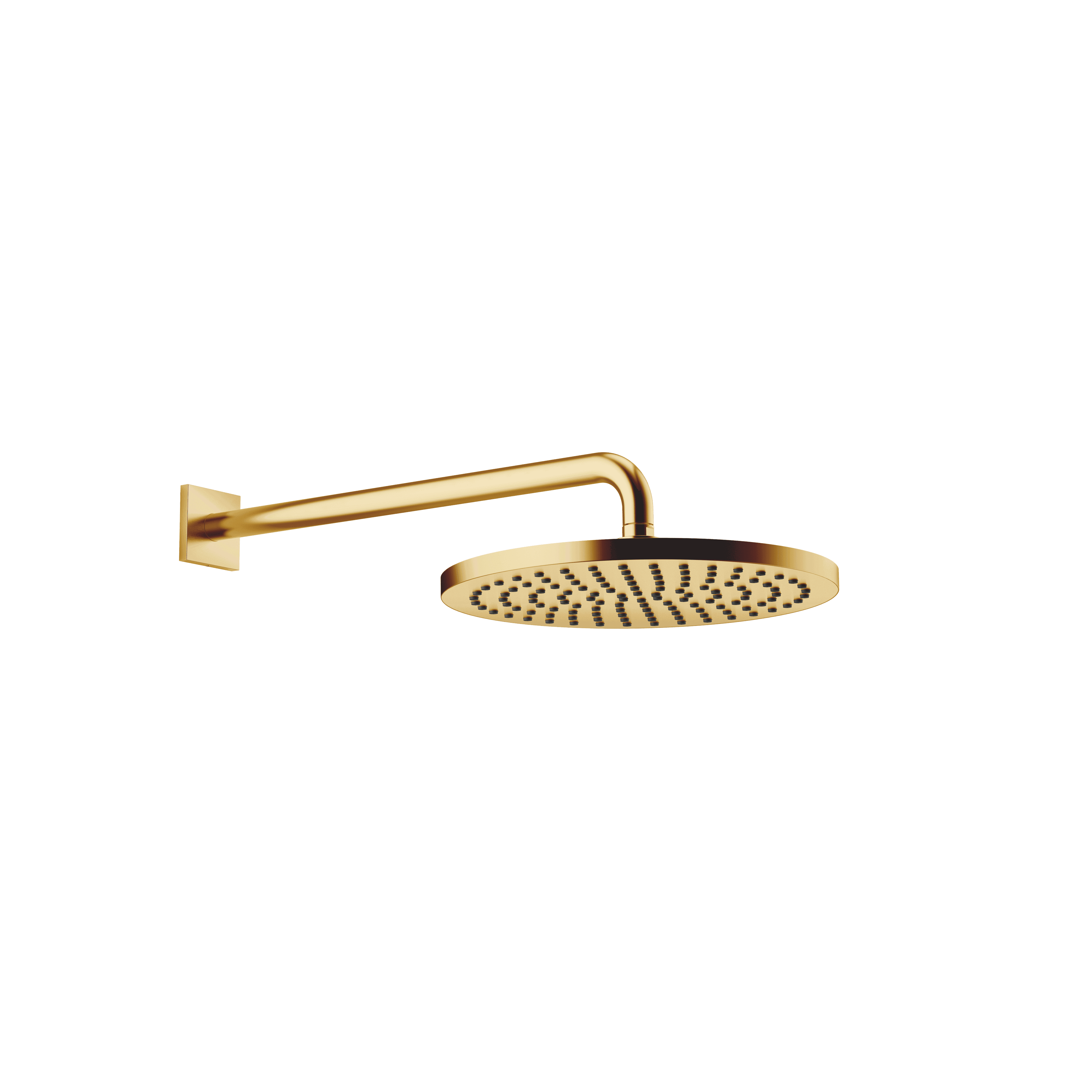 Rain shower with wall fixing FlowReduce 300 mm in Brushed Gold (PVD)