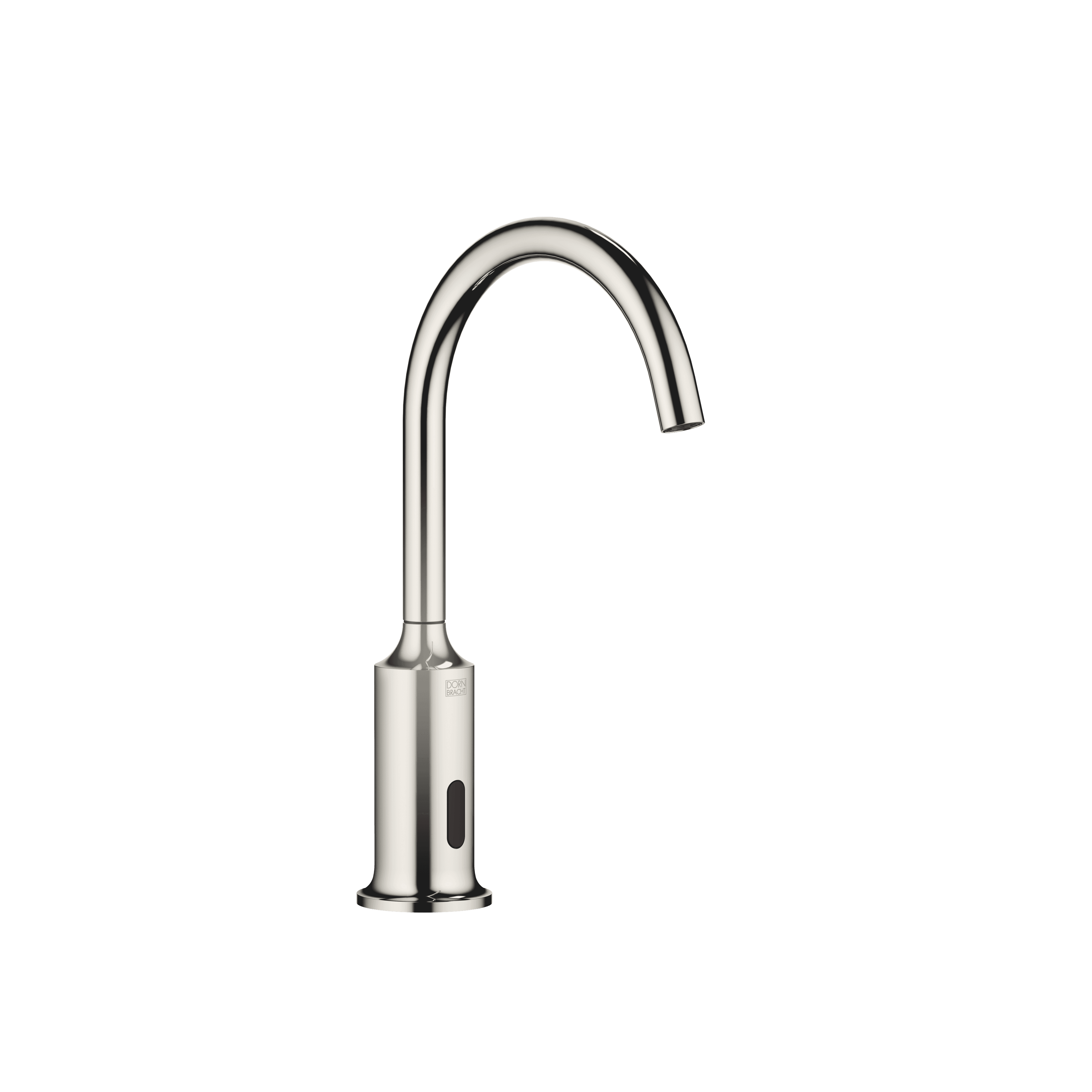 VAIA Touchfree Washstand fitting with electronic opening and closing function without pop-up waste in Platinum