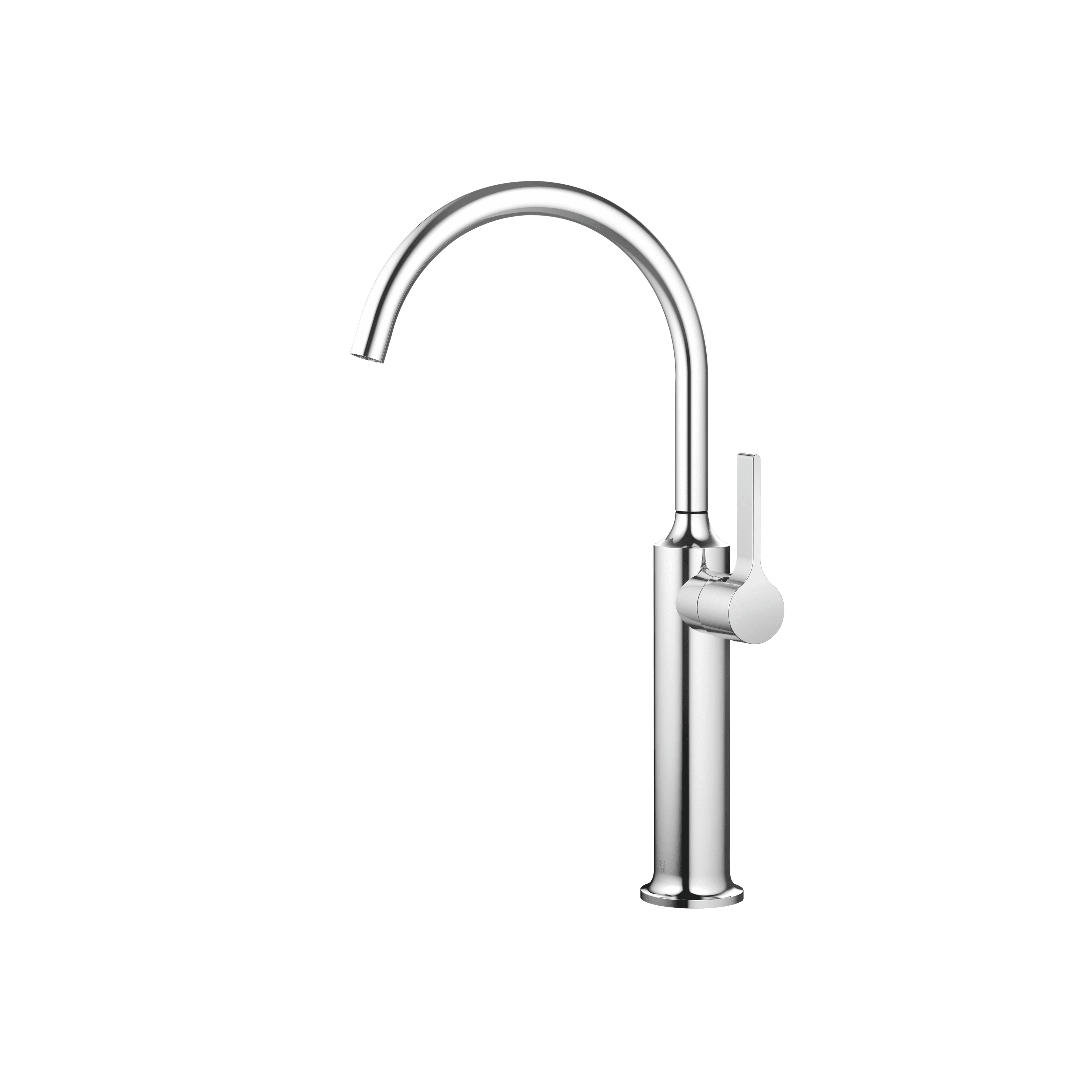 VAIA Single-lever basin mixer with raised base without pop-up waste in Chrome