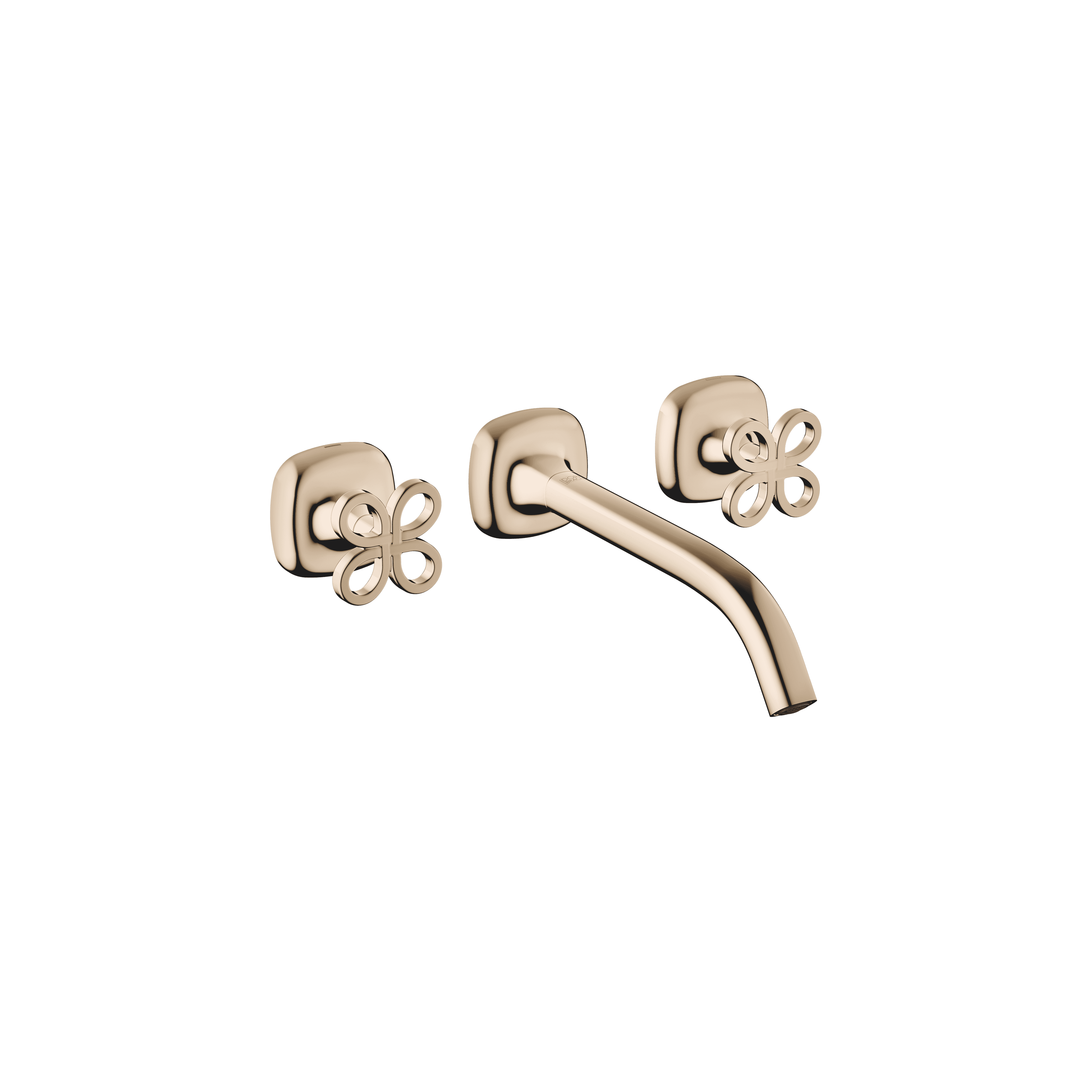 Wall-mounted basin mixer without pop-up waste in Champagne (22kt Gold)