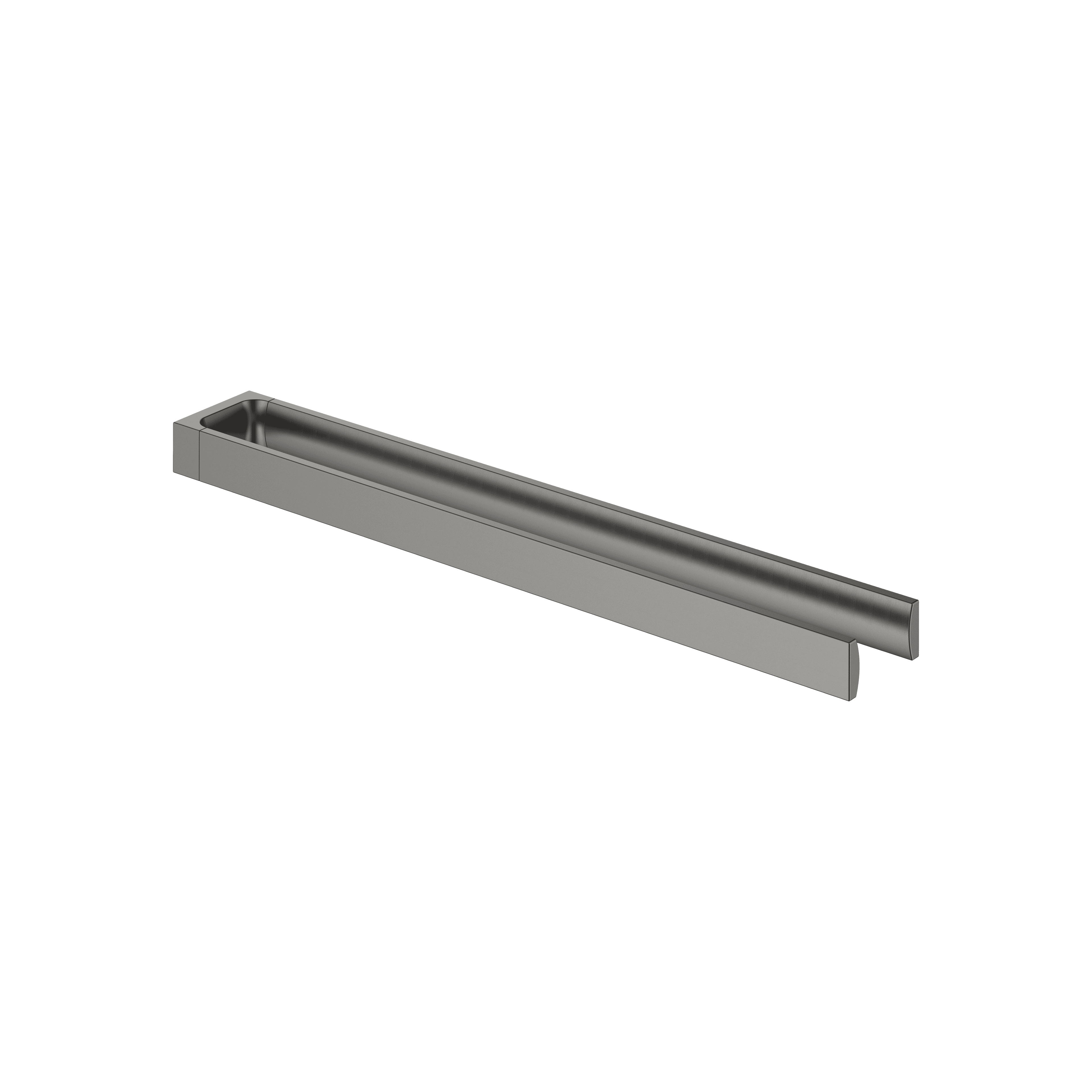 Towel bar in two parts non-swivel in Brushed Dark Platinum
