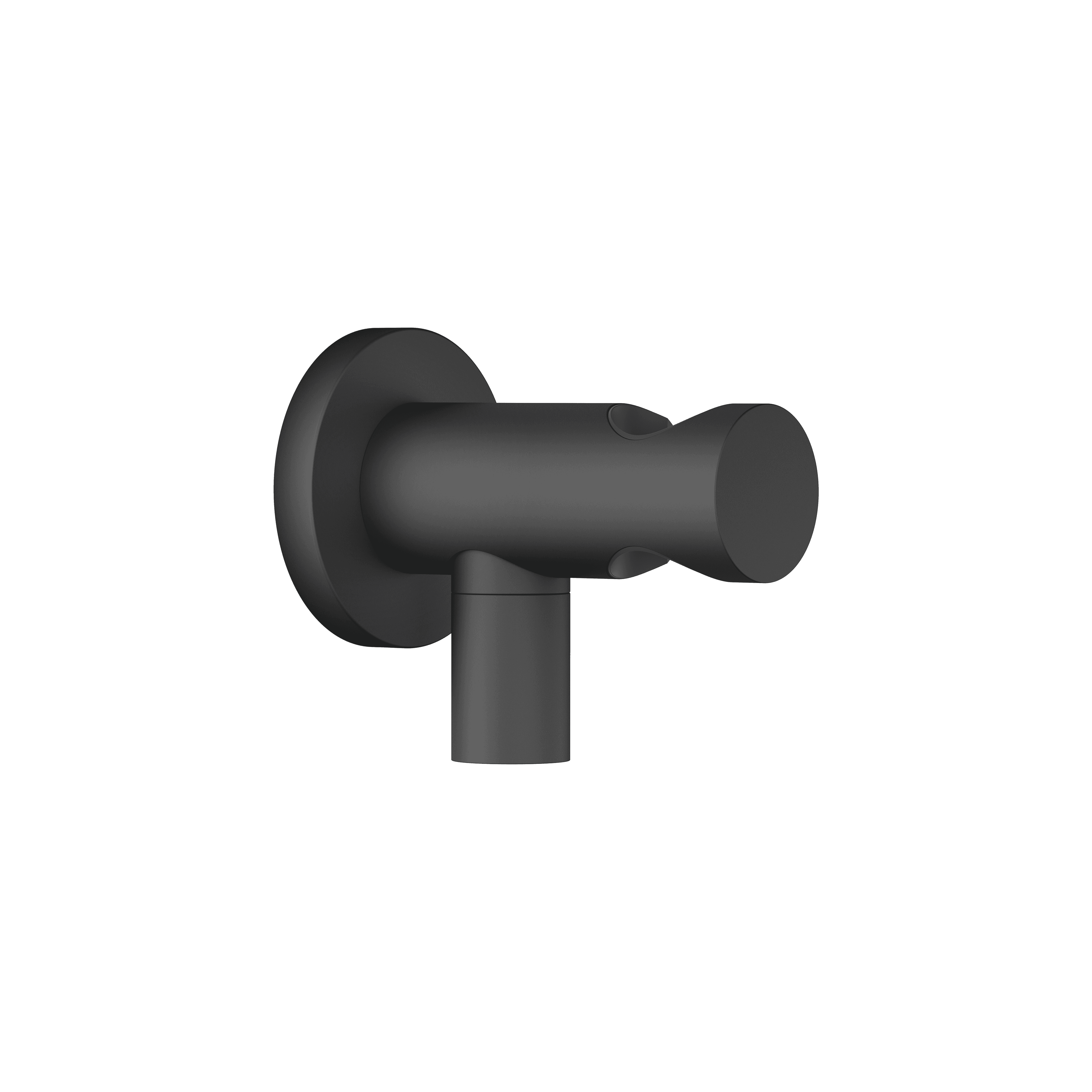 Wall elbow with integrated shower holder in Matte Black