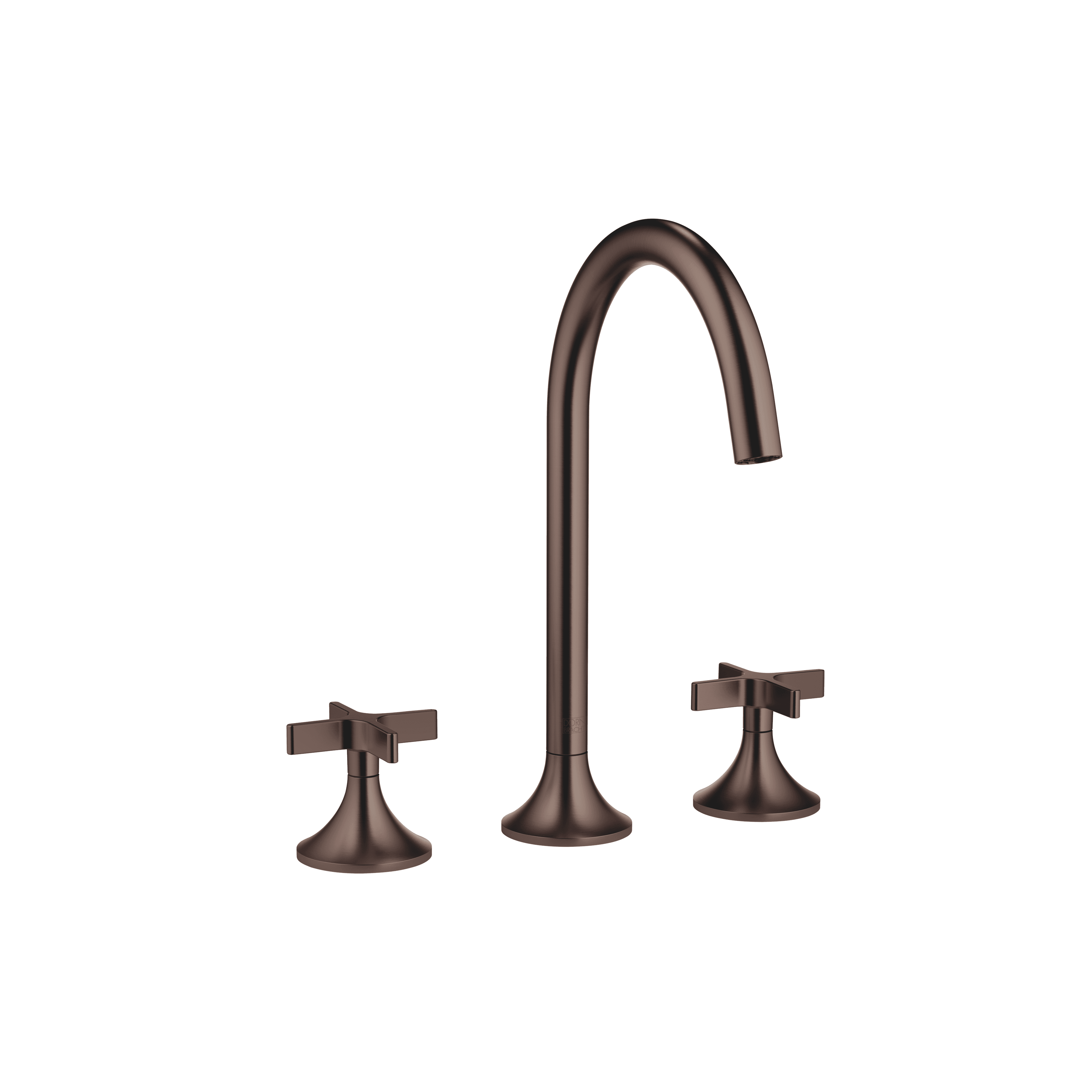 VAIA Three-hole basin mixer with pop-up waste in Brushed Dark Bronze (PVD)