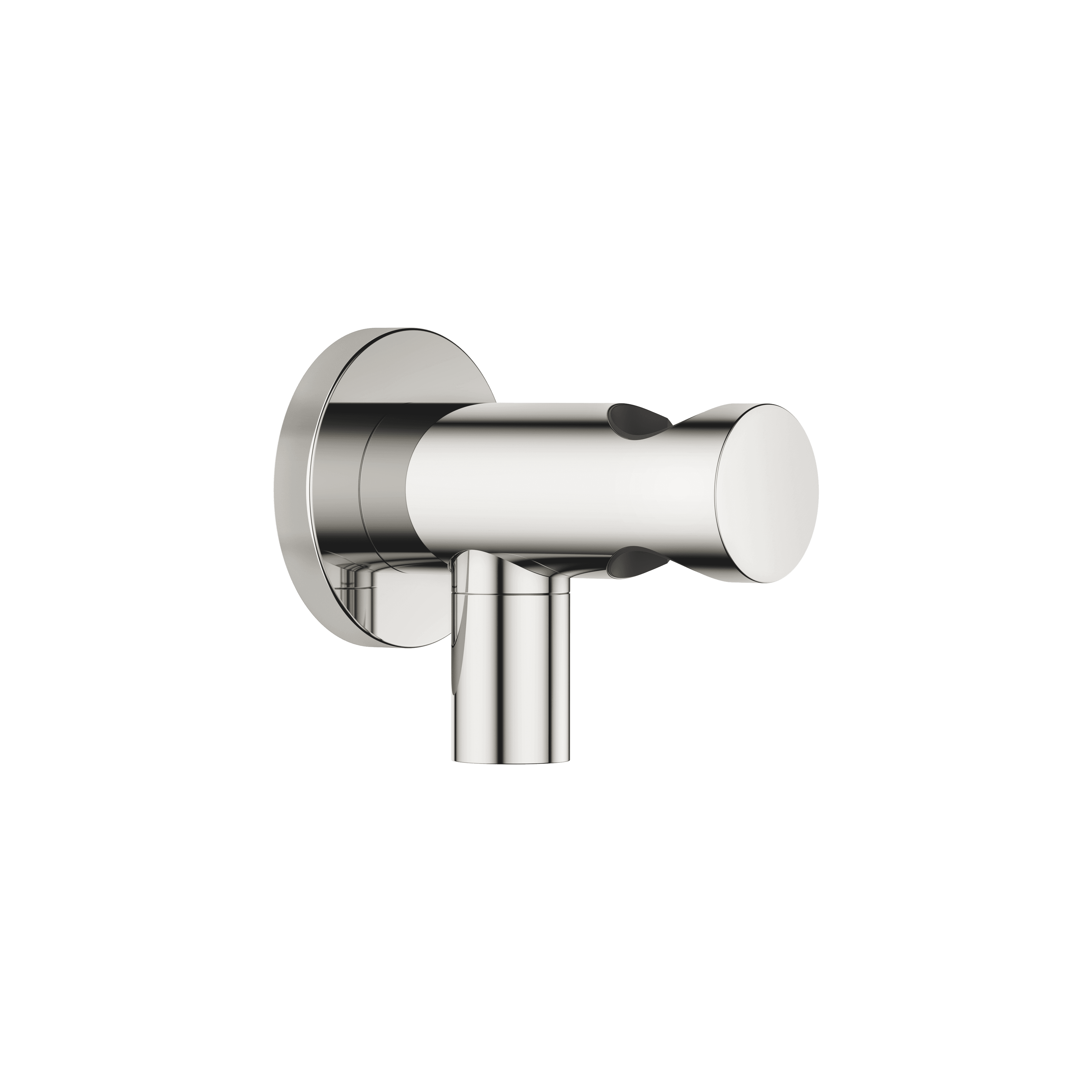 Wall elbow with integrated shower holder in Platinum