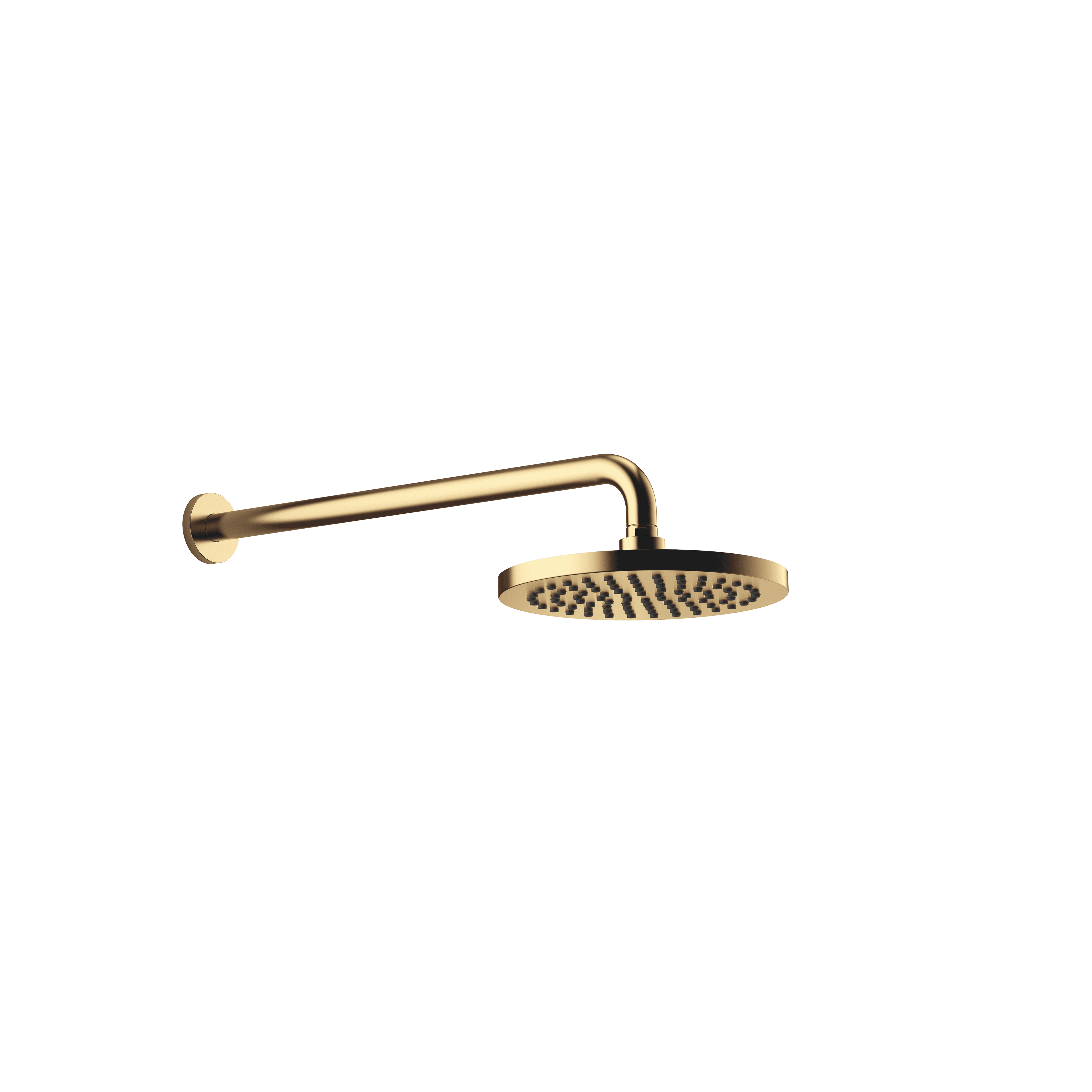 Rain shower with wall fixing FlowReduce 220 mm in Brushed Gold (PVD)