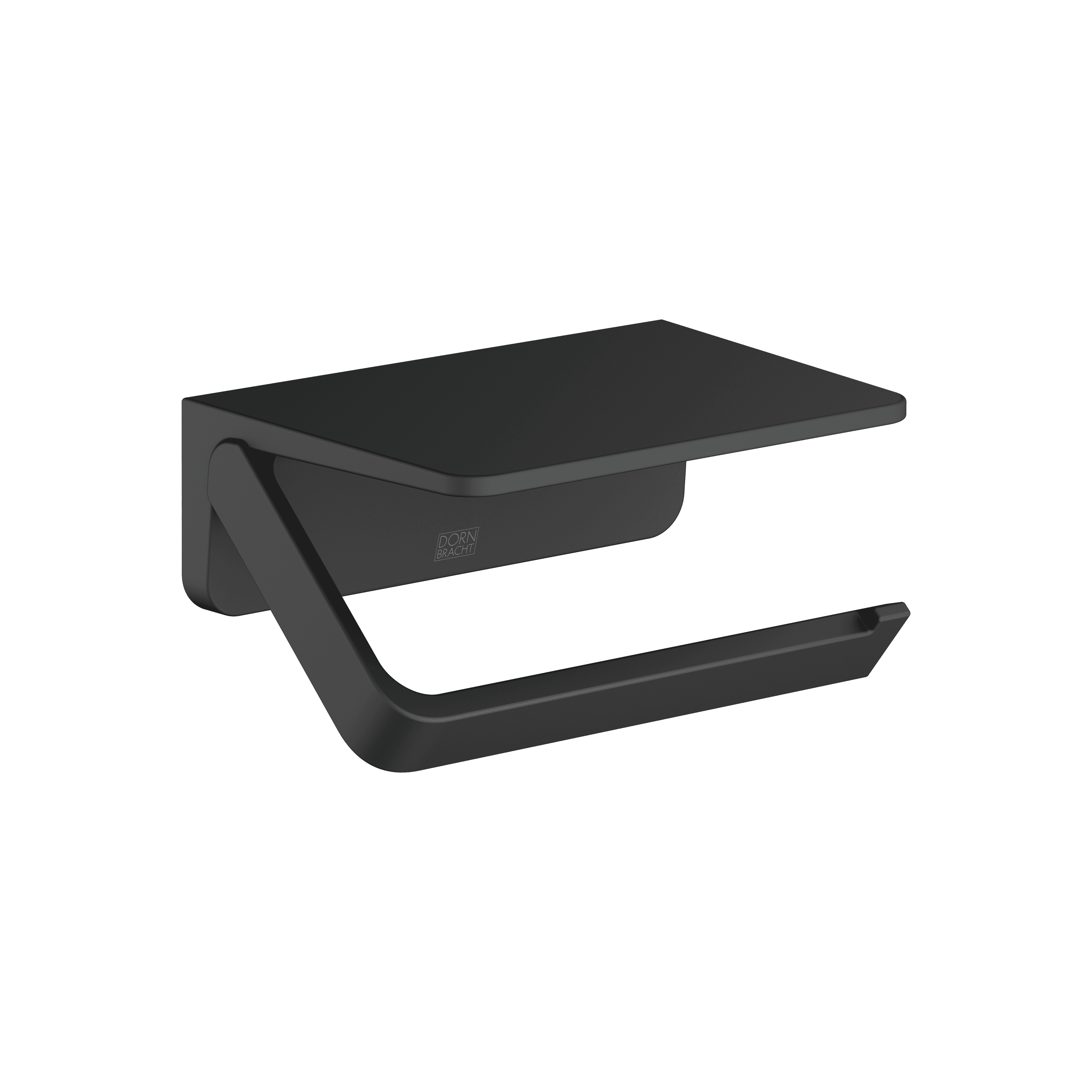 Tissue holder with shelf in Matte Black
