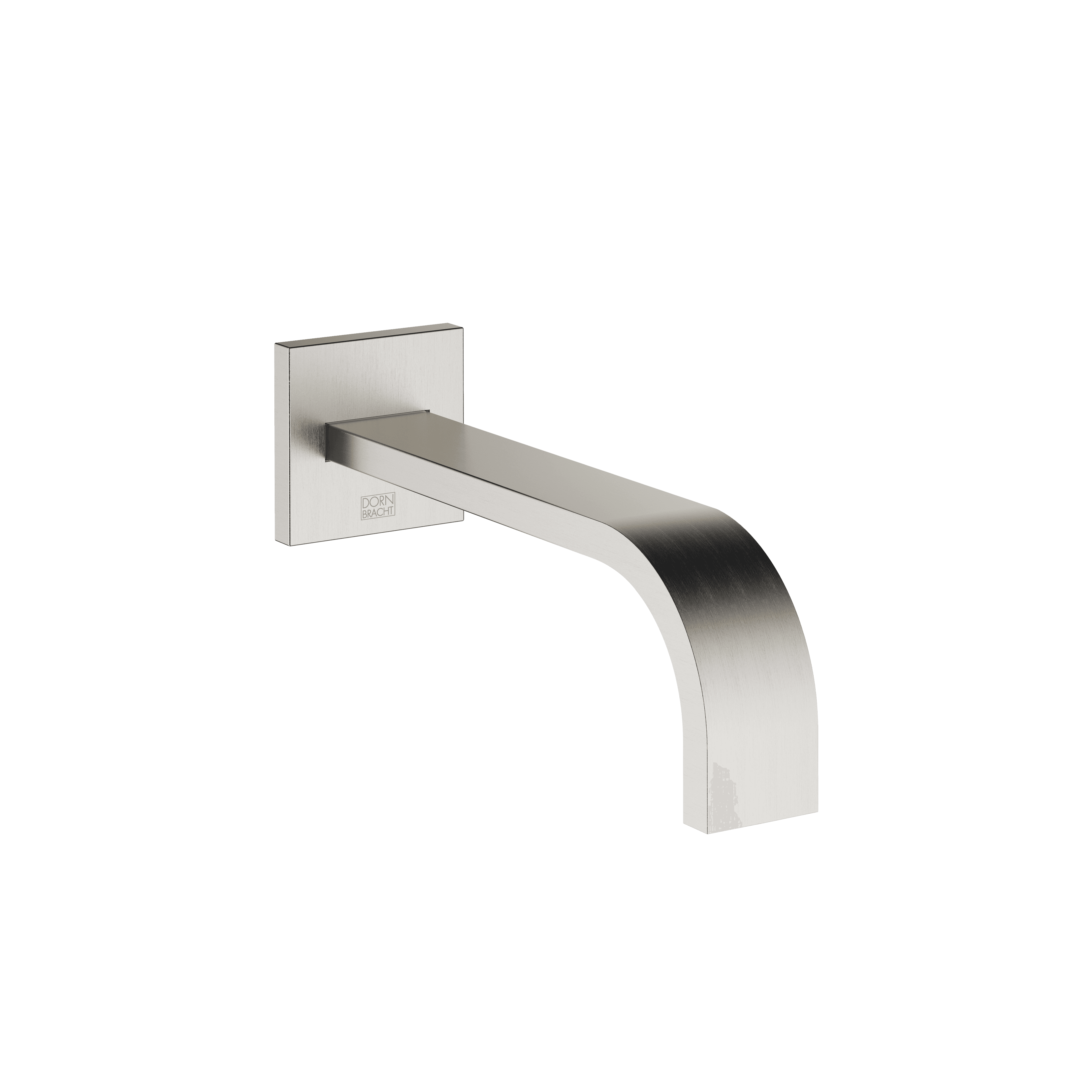 MEM Wall-mounted basin spout without pop-up waste in Brushed Platinum