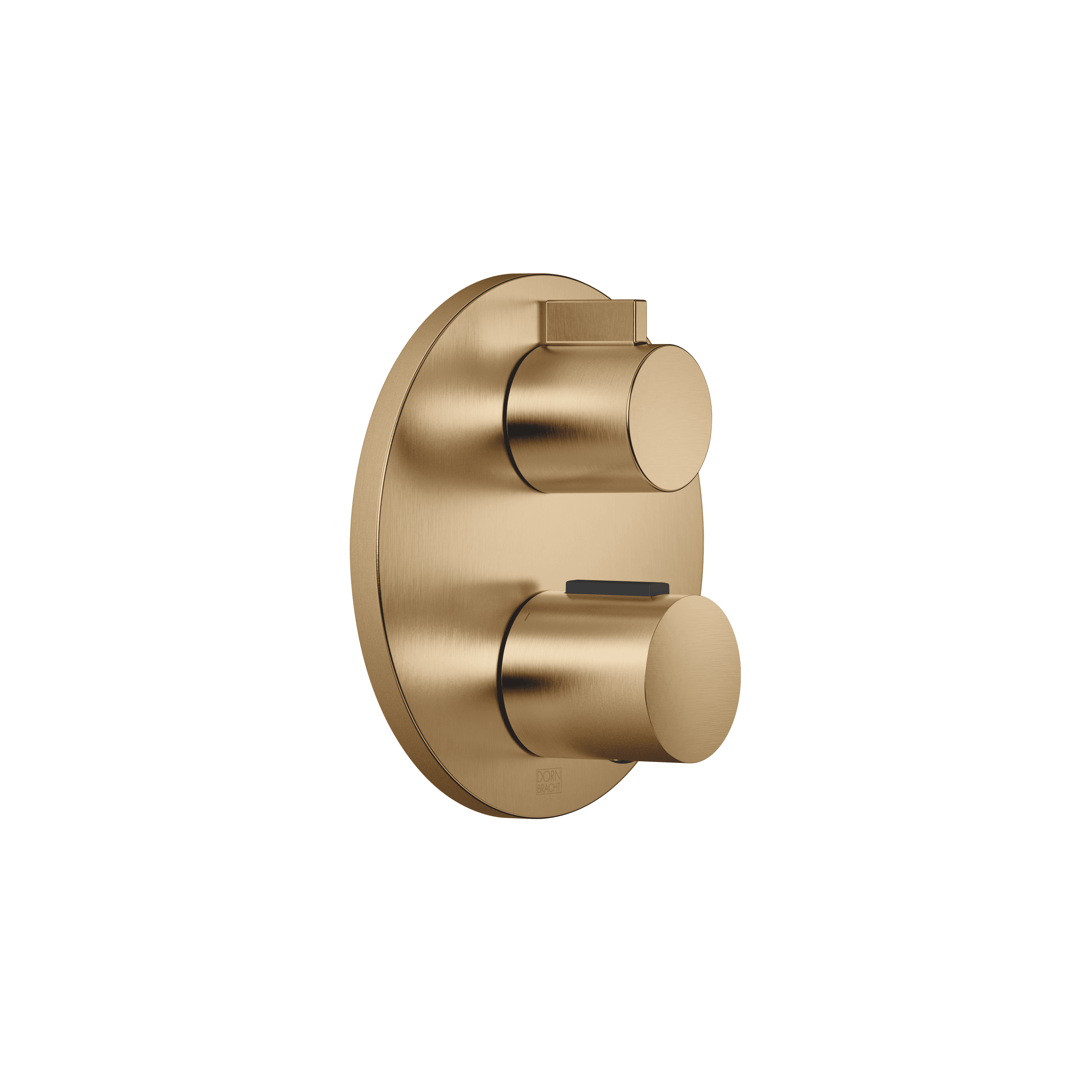 Concealed thermostat with one function volume control in Brushed Dark Brass (PVD)