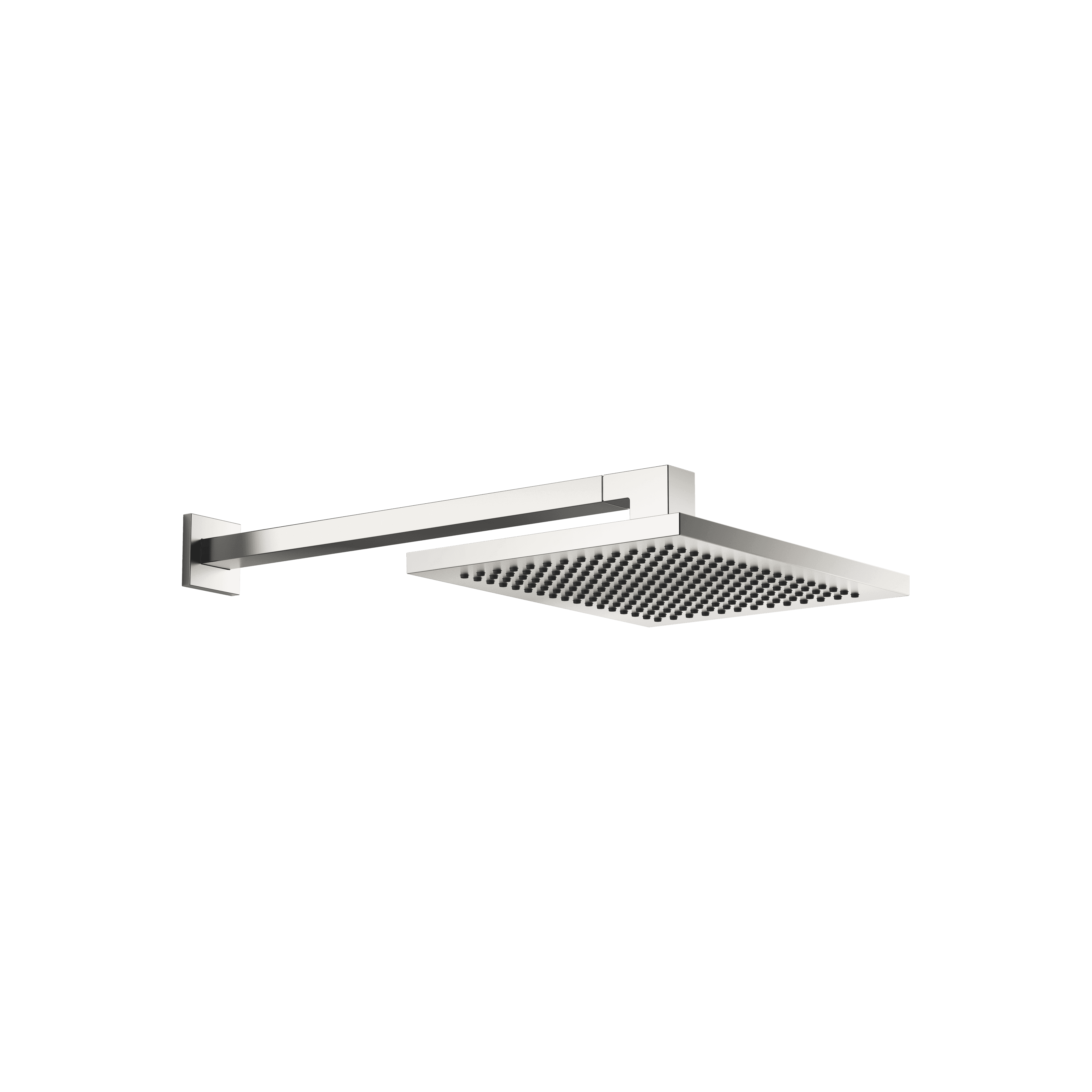 Rain shower with wall fixing 300 x 240 mm in Brushed Platinum