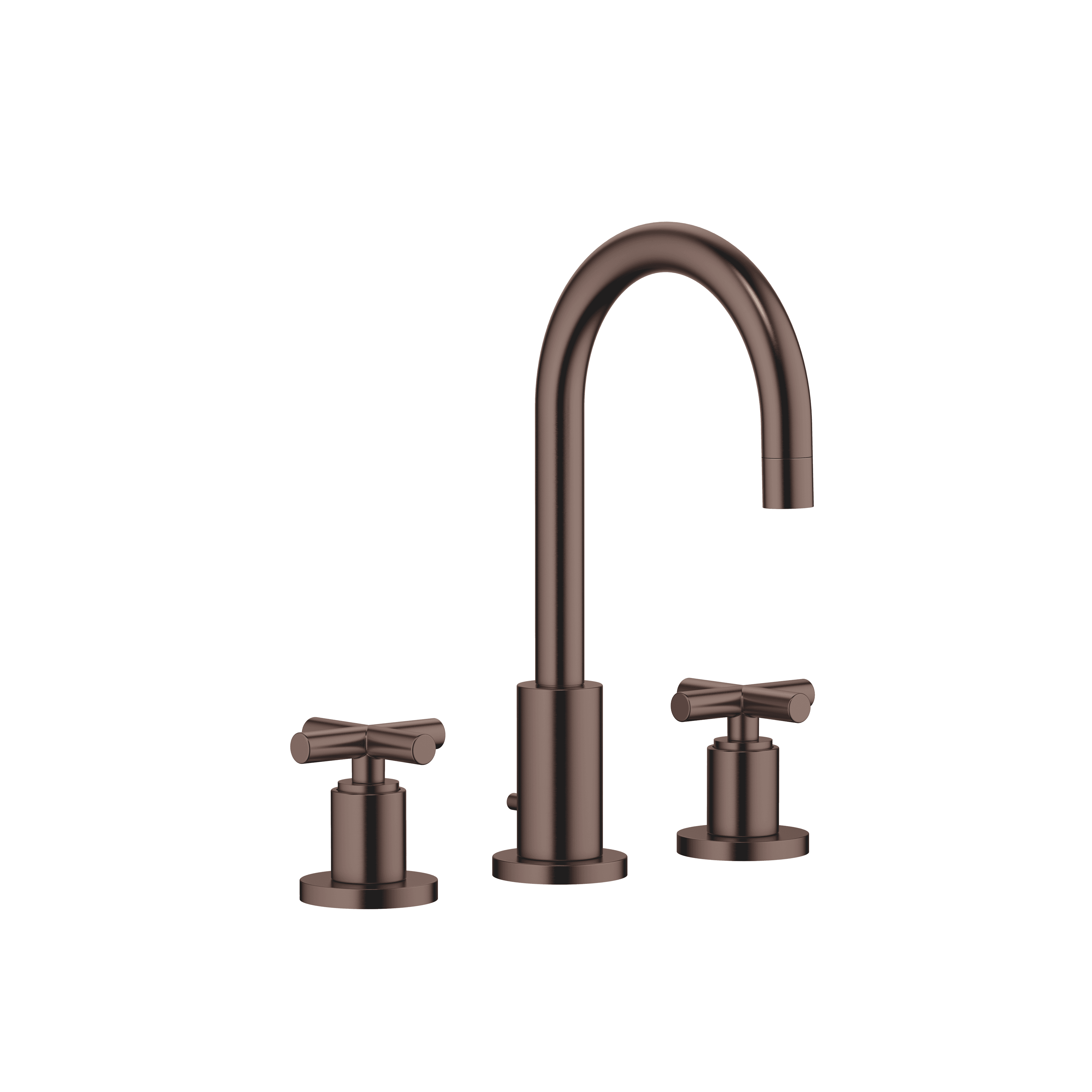 TARA Three-hole basin mixer with pop-up waste in Brushed Dark Bronze (PVD)