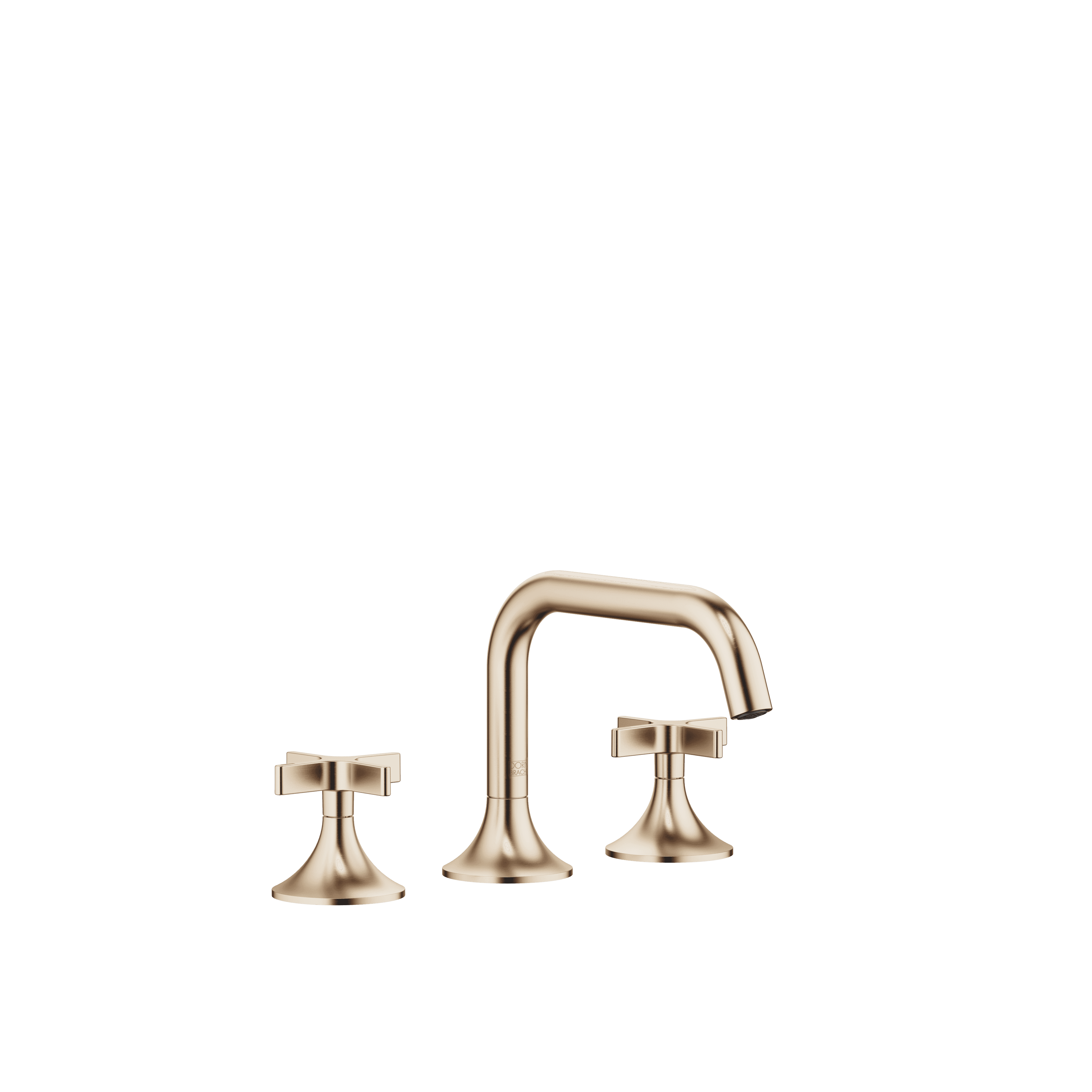 VAIA Three-hole basin mixer with pop-up waste in Brushed Champagne (22kt Gold)