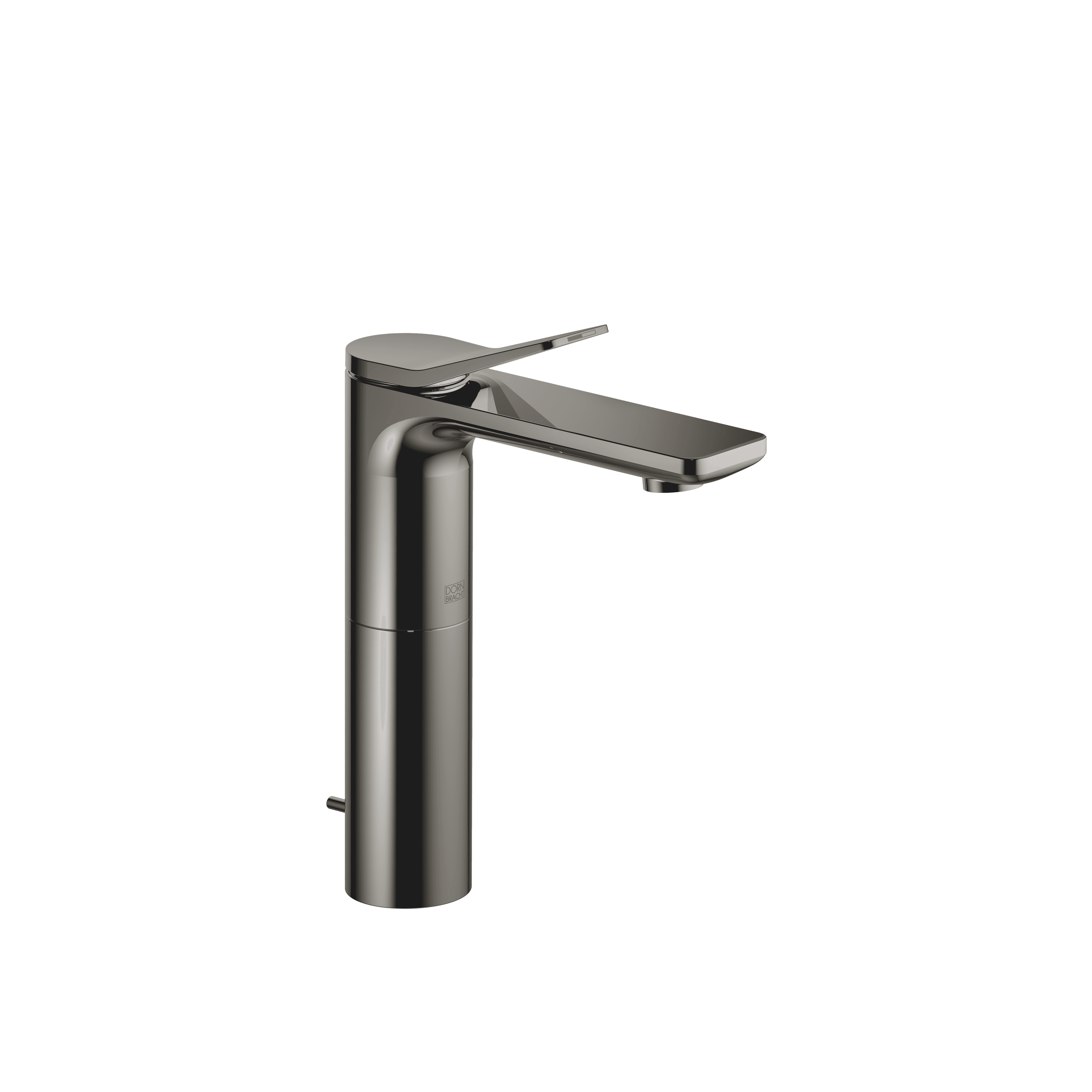 LISSÉ Single-lever basin mixer with raised base with pop-up waste in Dark Chrome