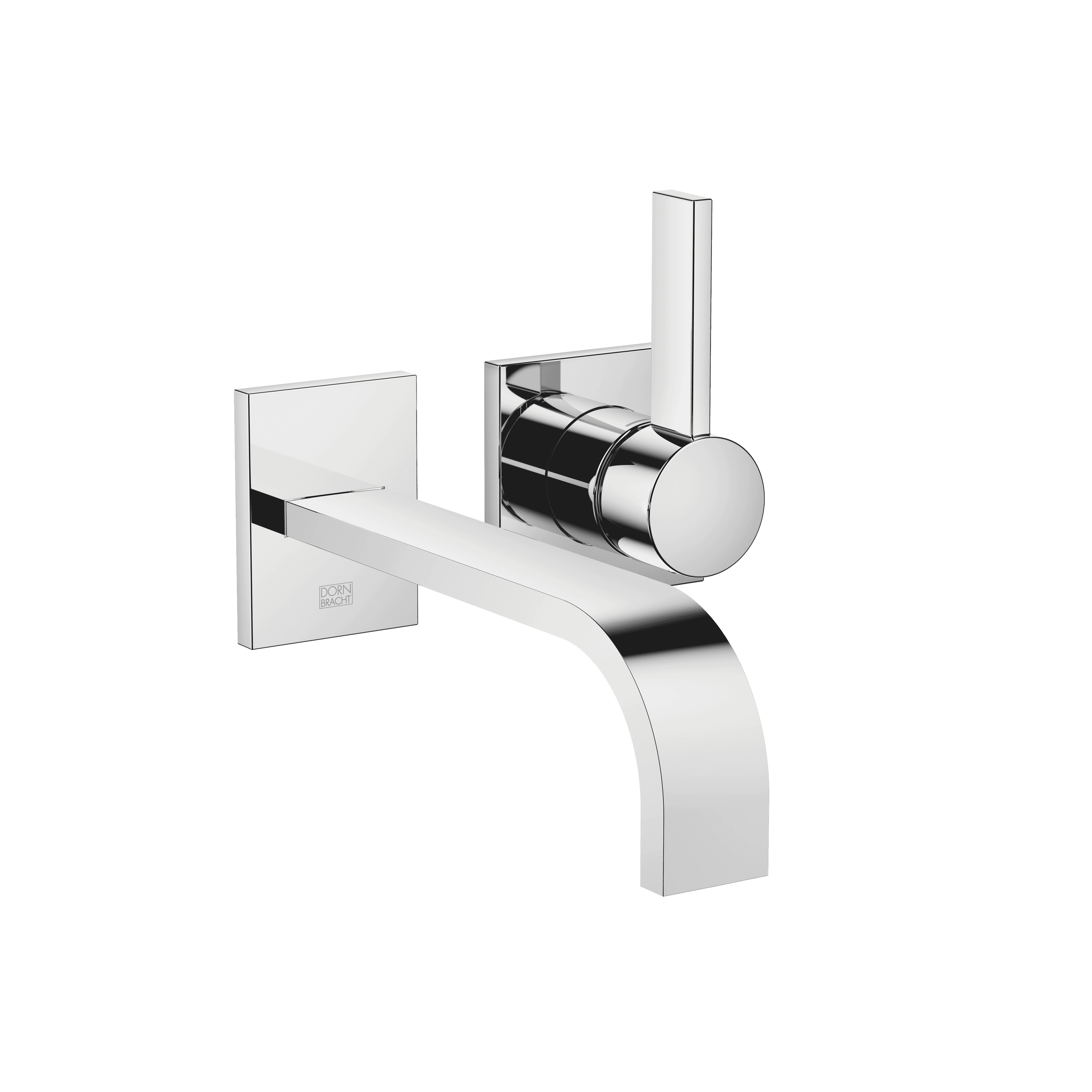 MEM Wall-mounted single-lever basin mixer without pop-up waste in Chrome