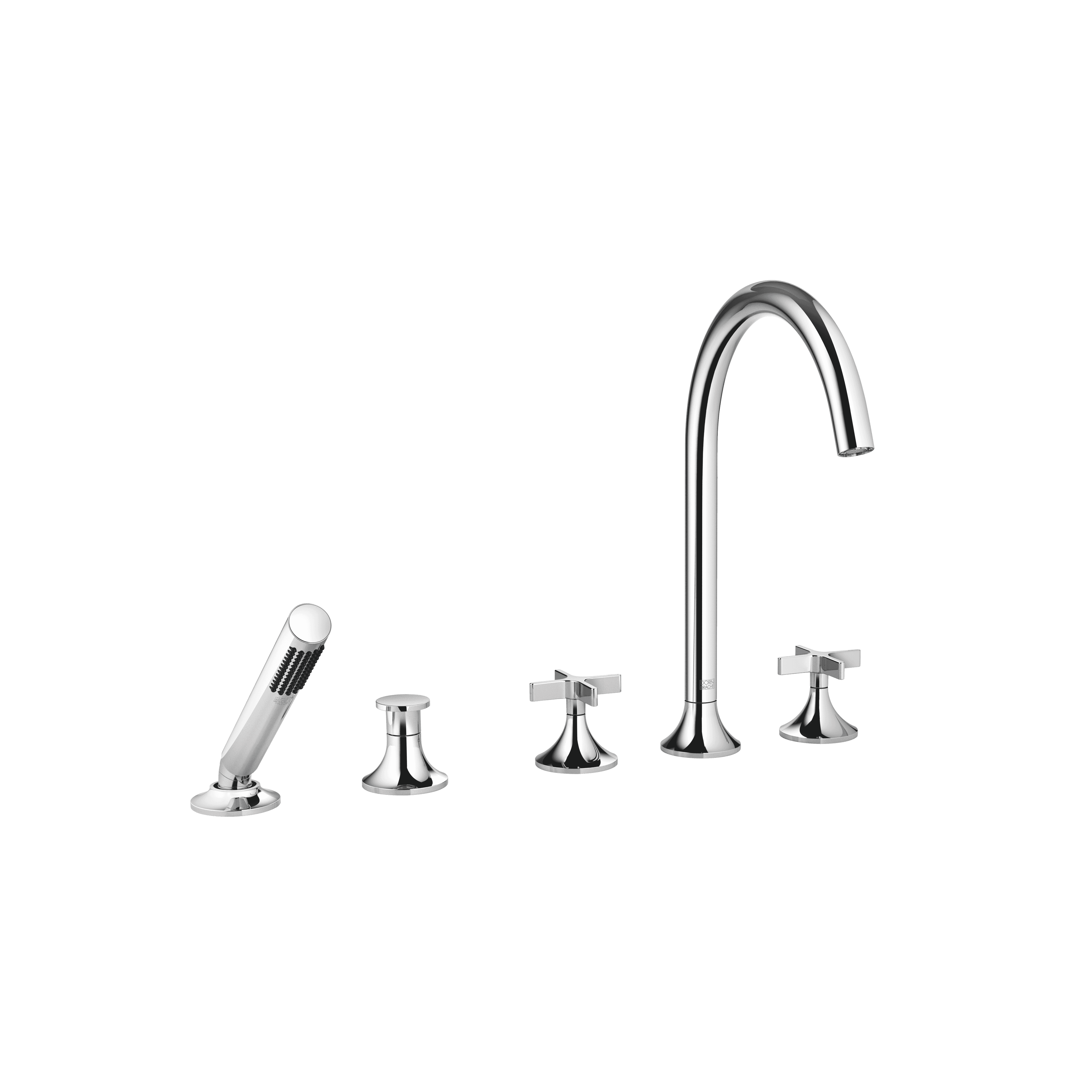VAIA Five-hole bath mixer for deck mounting with diverter