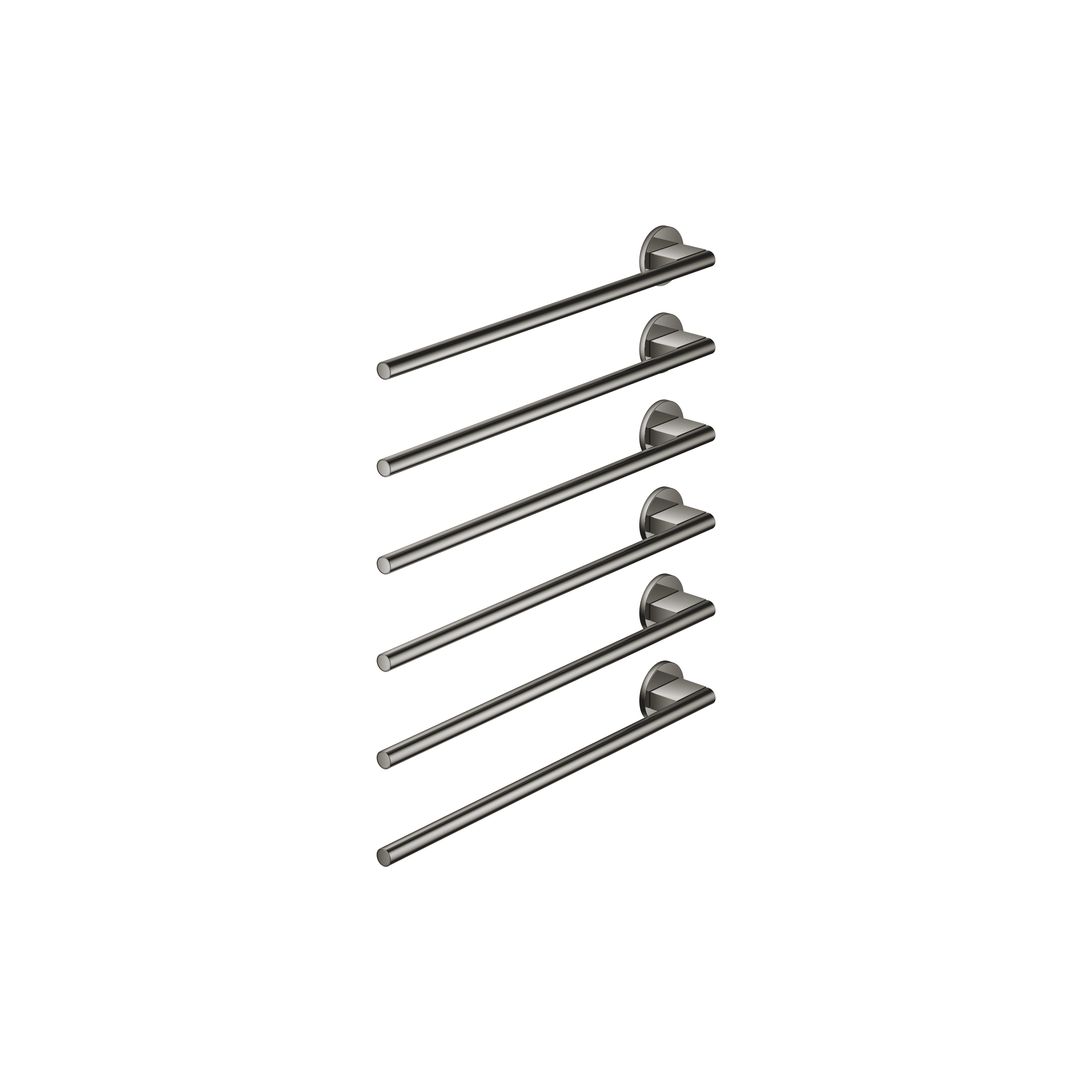 Towel warmer , 6-fold , projection left , without control element in Dark Chrome