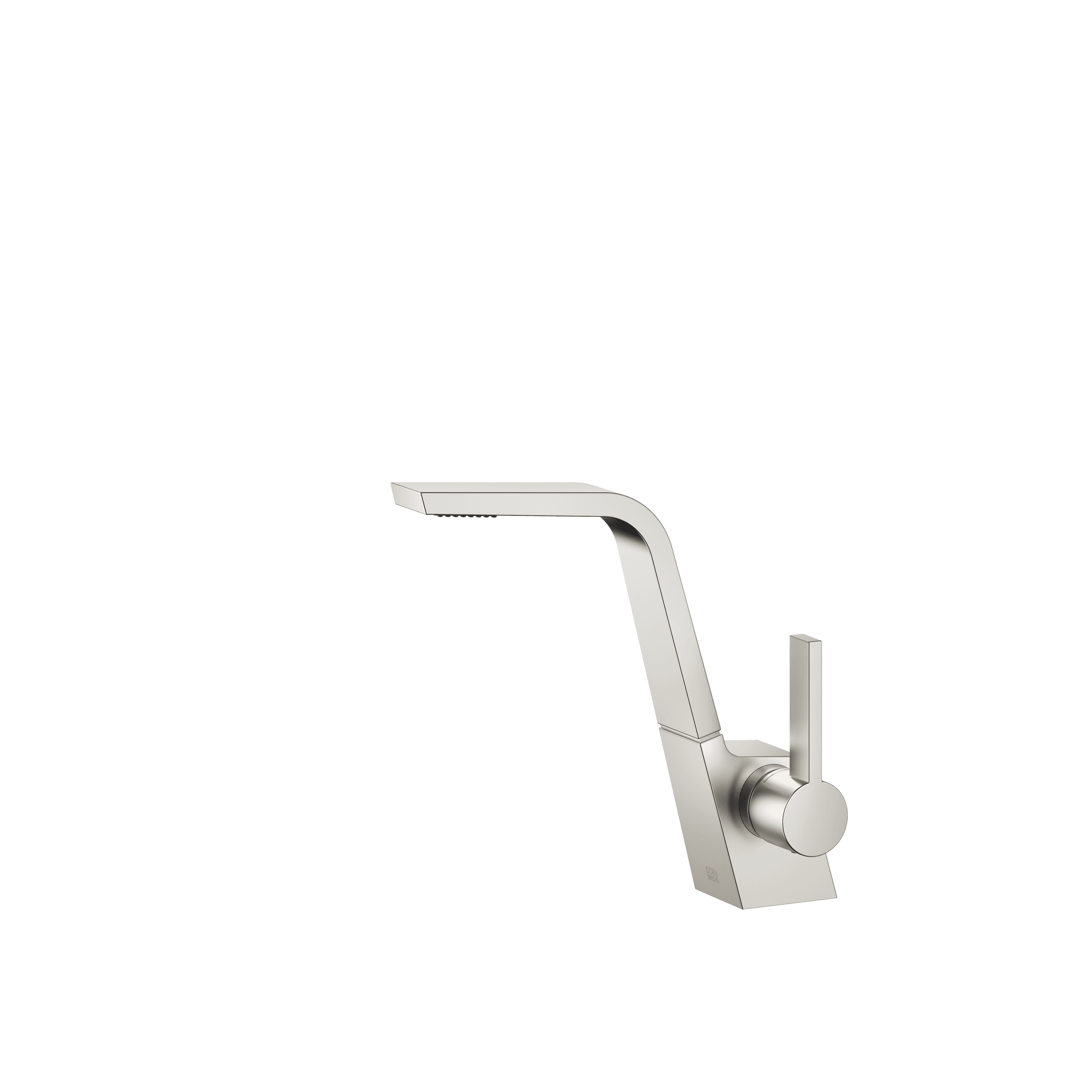 CL.1 Single-lever basin mixer without pop-up waste in Brushed Platinum