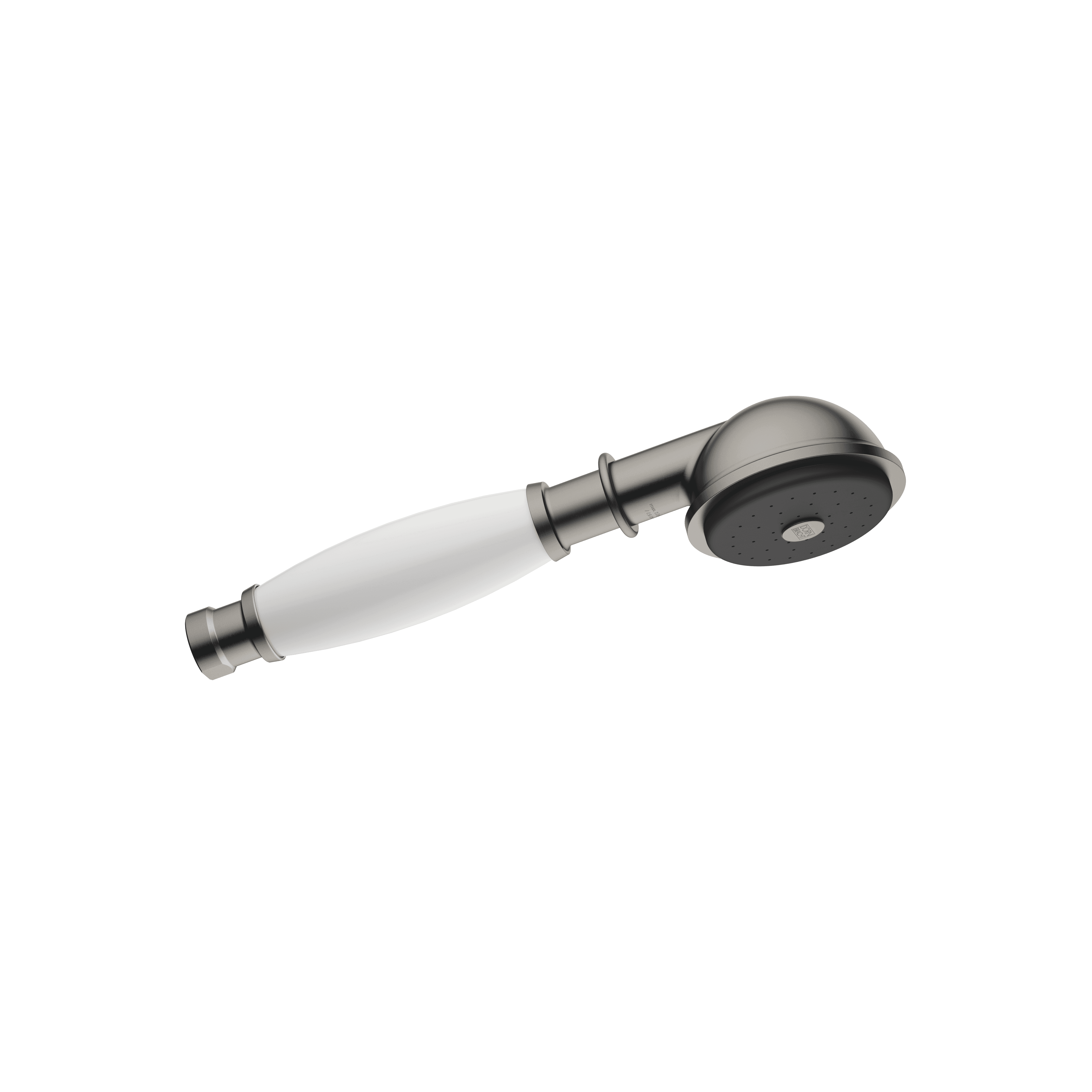 MADISON Metal hand shower with porcelain insert (white) FlowReduce in Brushed Dark Platinum