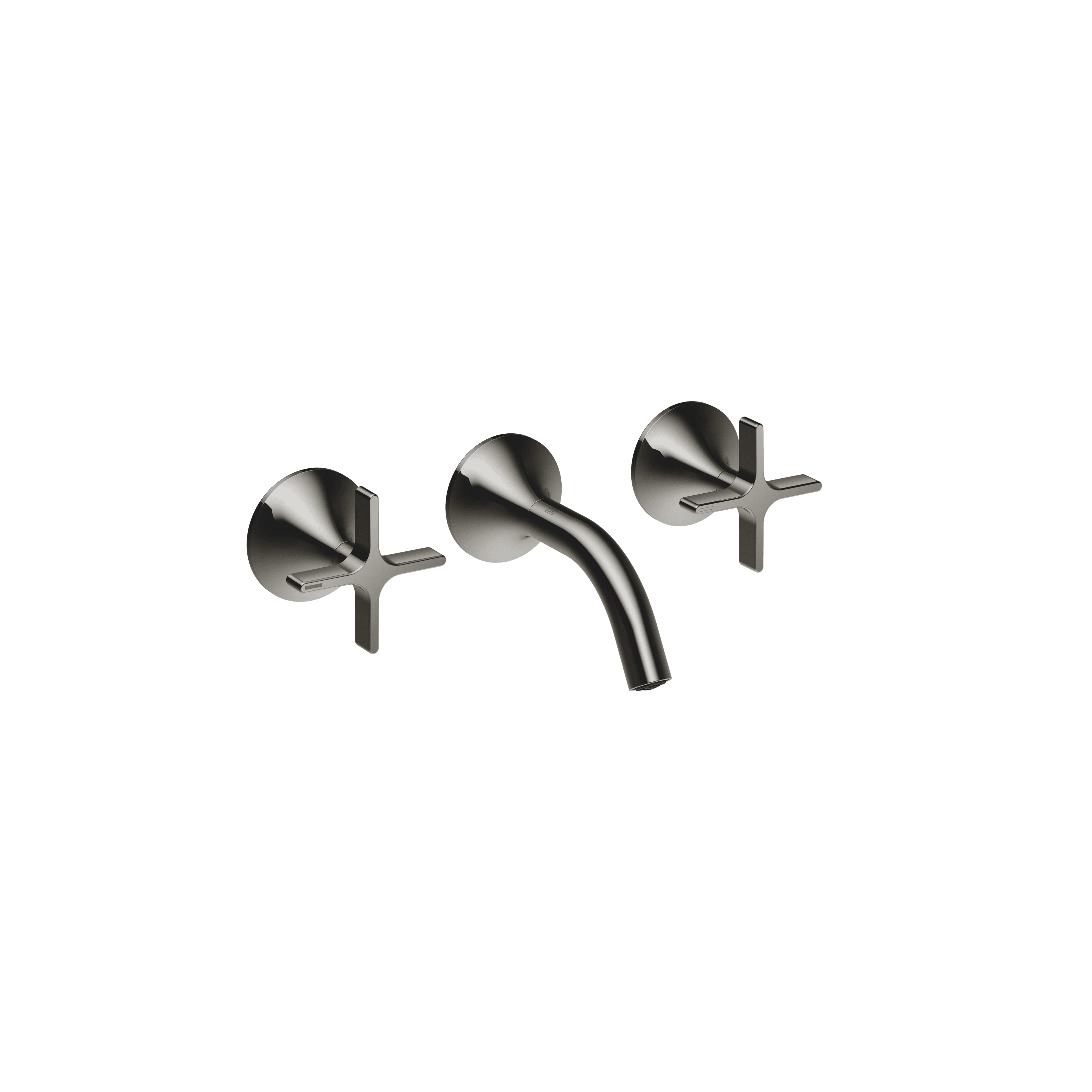VAIA Wall-mounted basin mixer without pop-up waste in Dark Chrome
