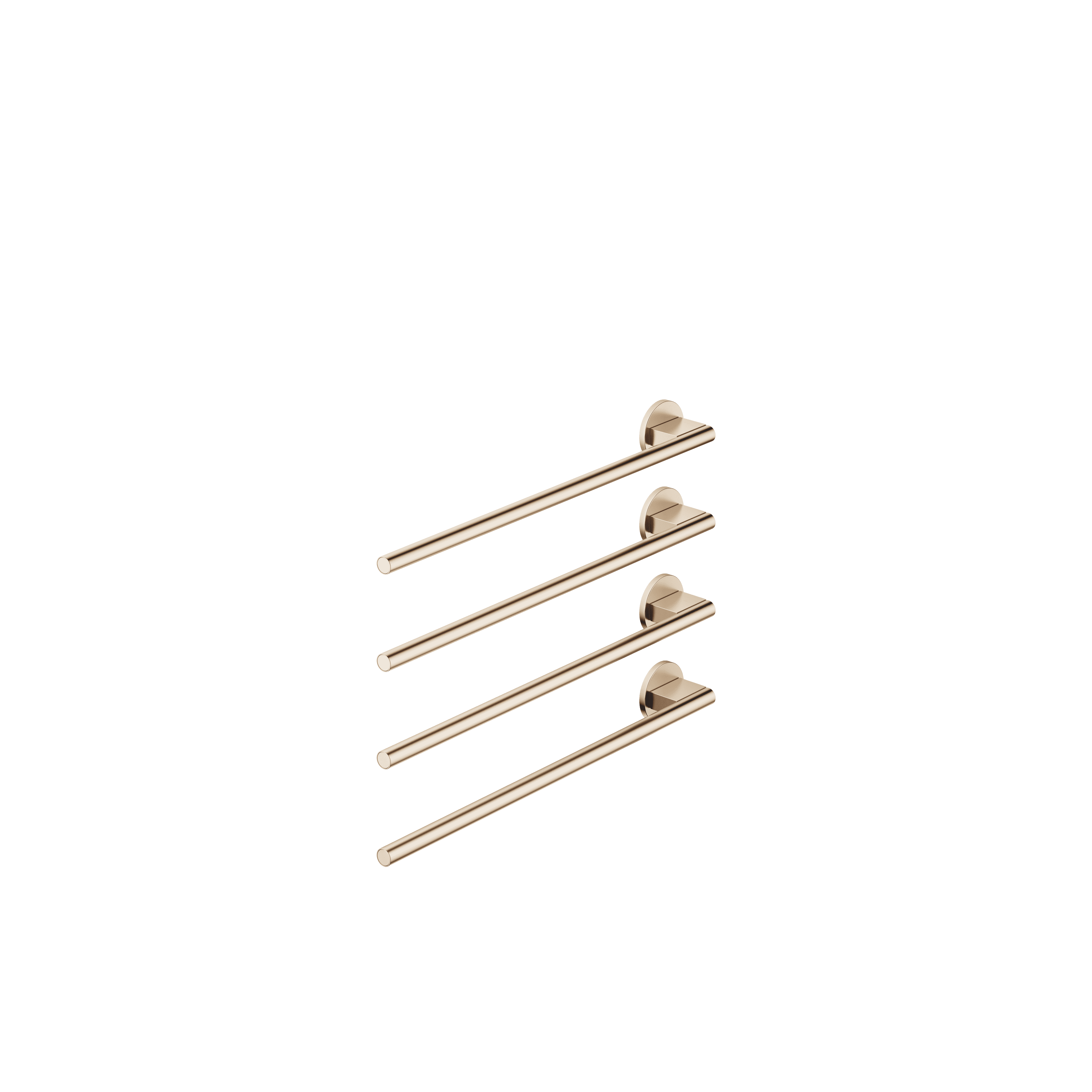 Towel warmer , 4-fold , projection left , without control element in Brushed Champagne (22kt Gold)