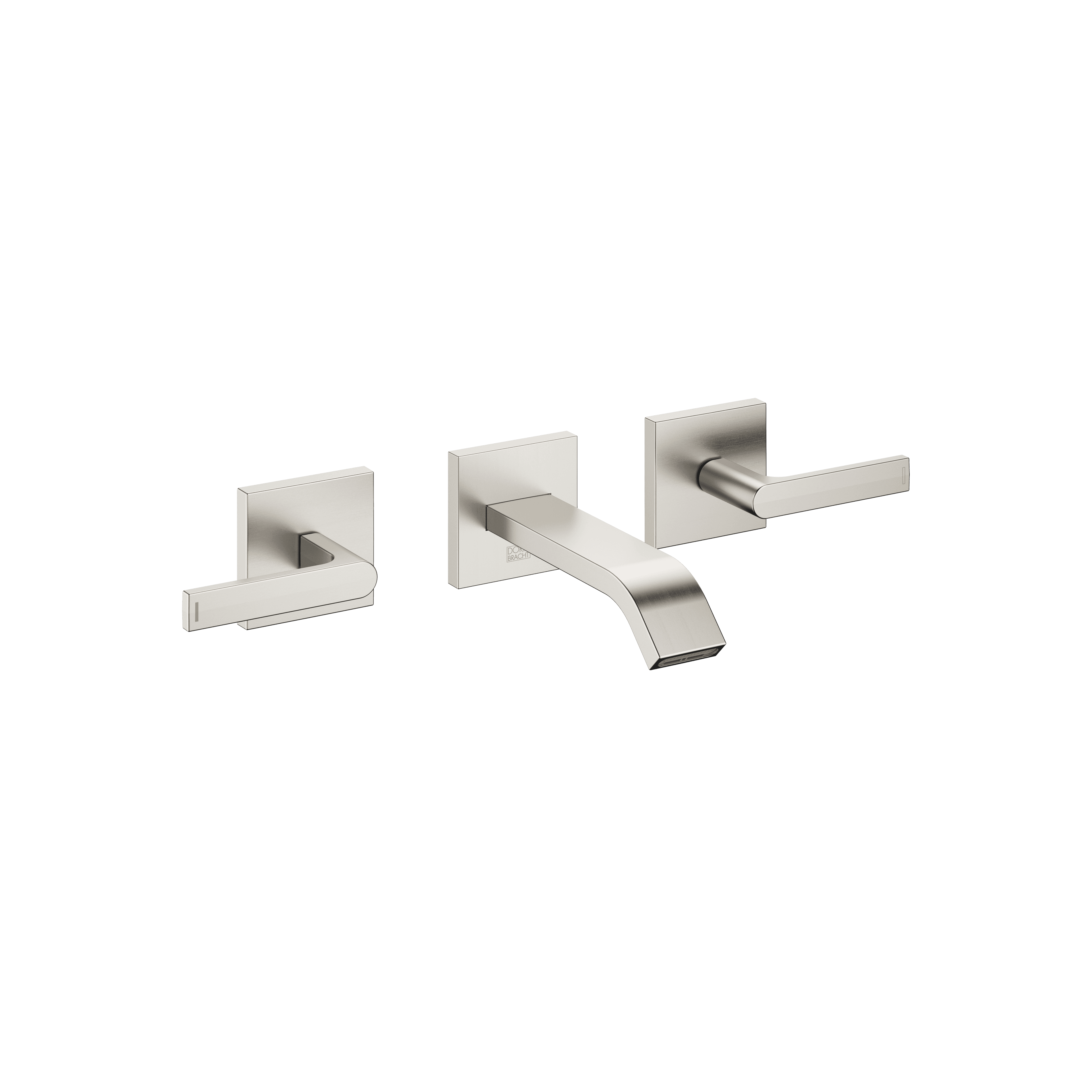 IMO Wall-mounted basin mixer without pop-up waste in Brushed Platinum
