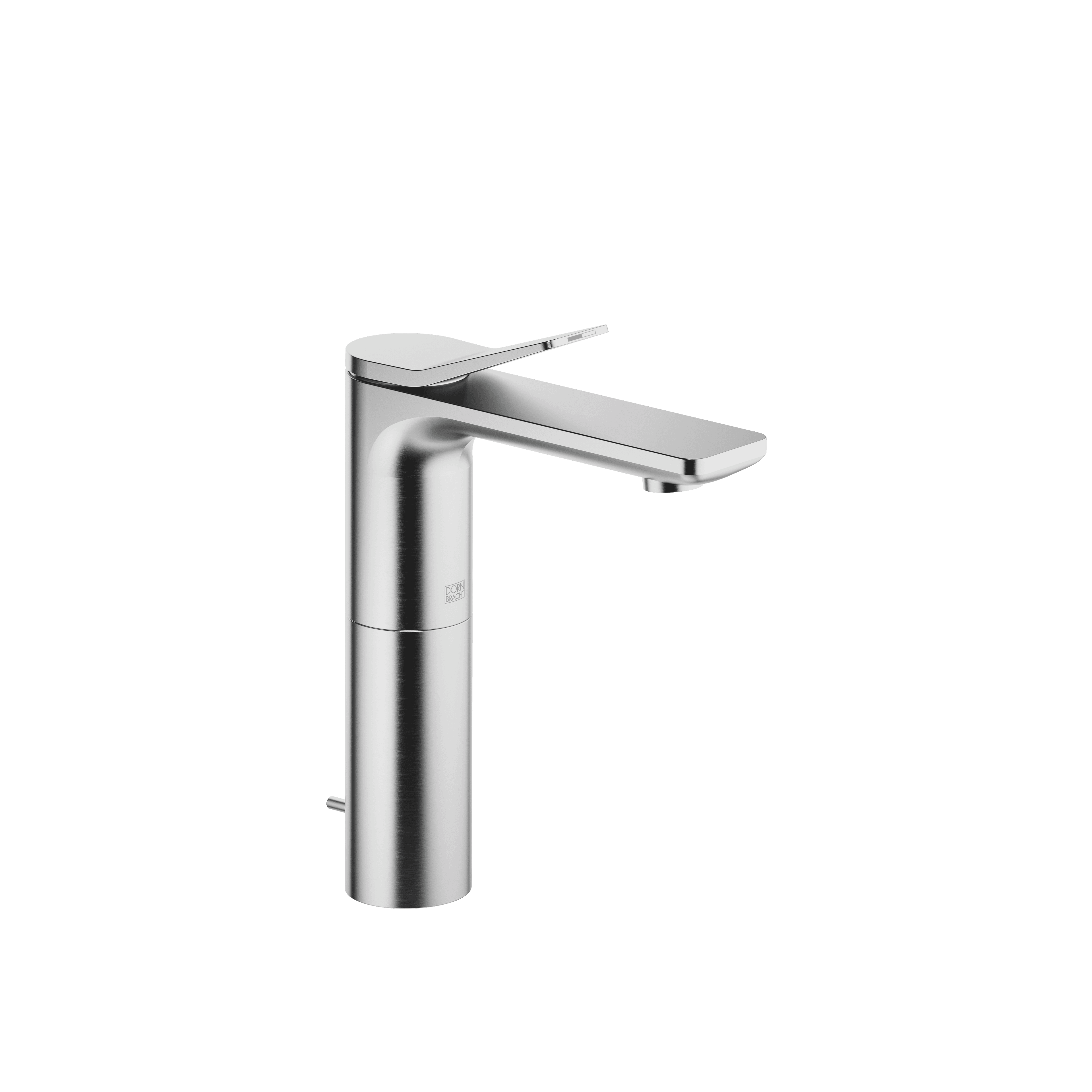 LISSÉ Single-lever basin mixer with raised base with pop-up waste in Brushed Chrome