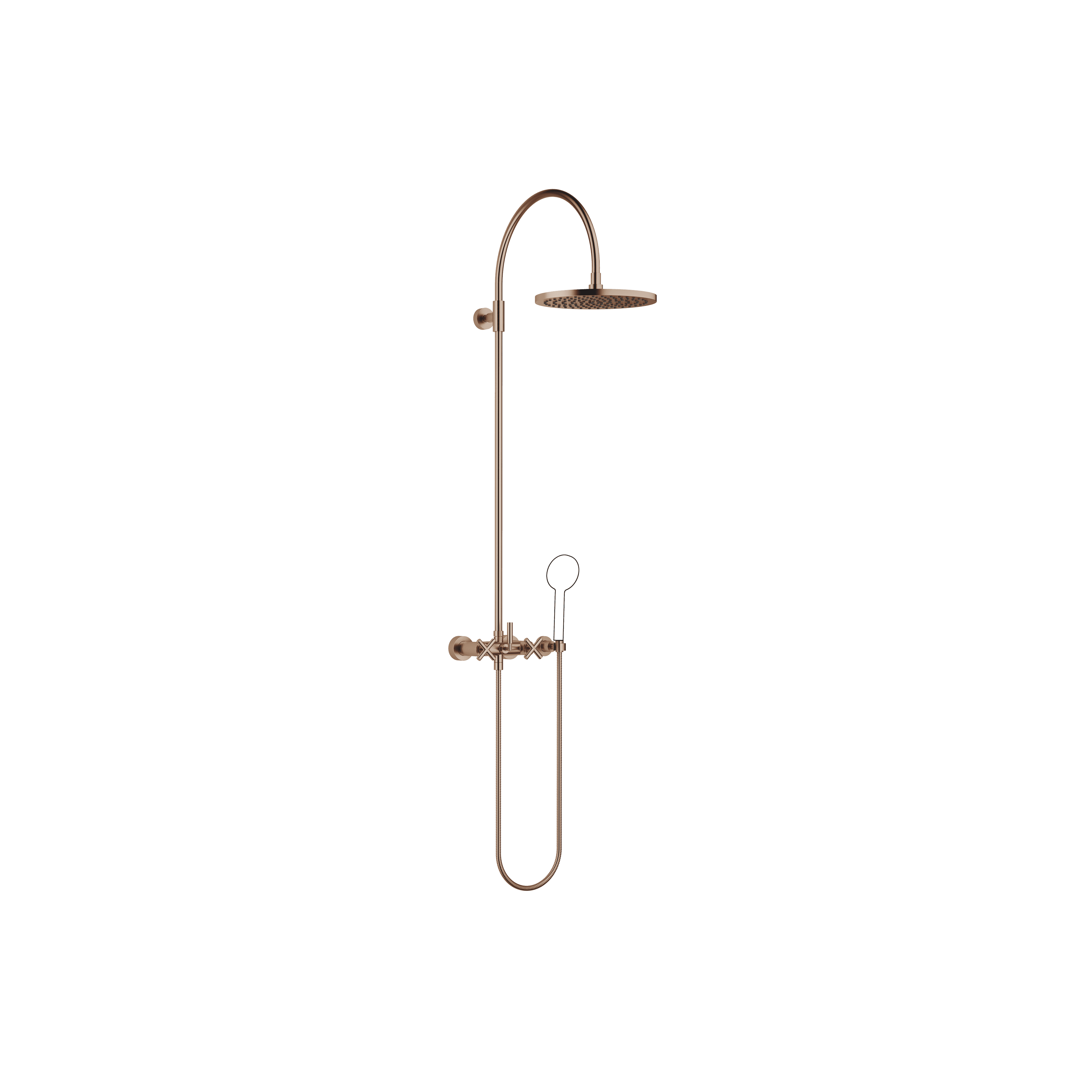 TARA Showerpipe with shower mixer without hand shower 300 mm in Brushed Bronze (PVD)