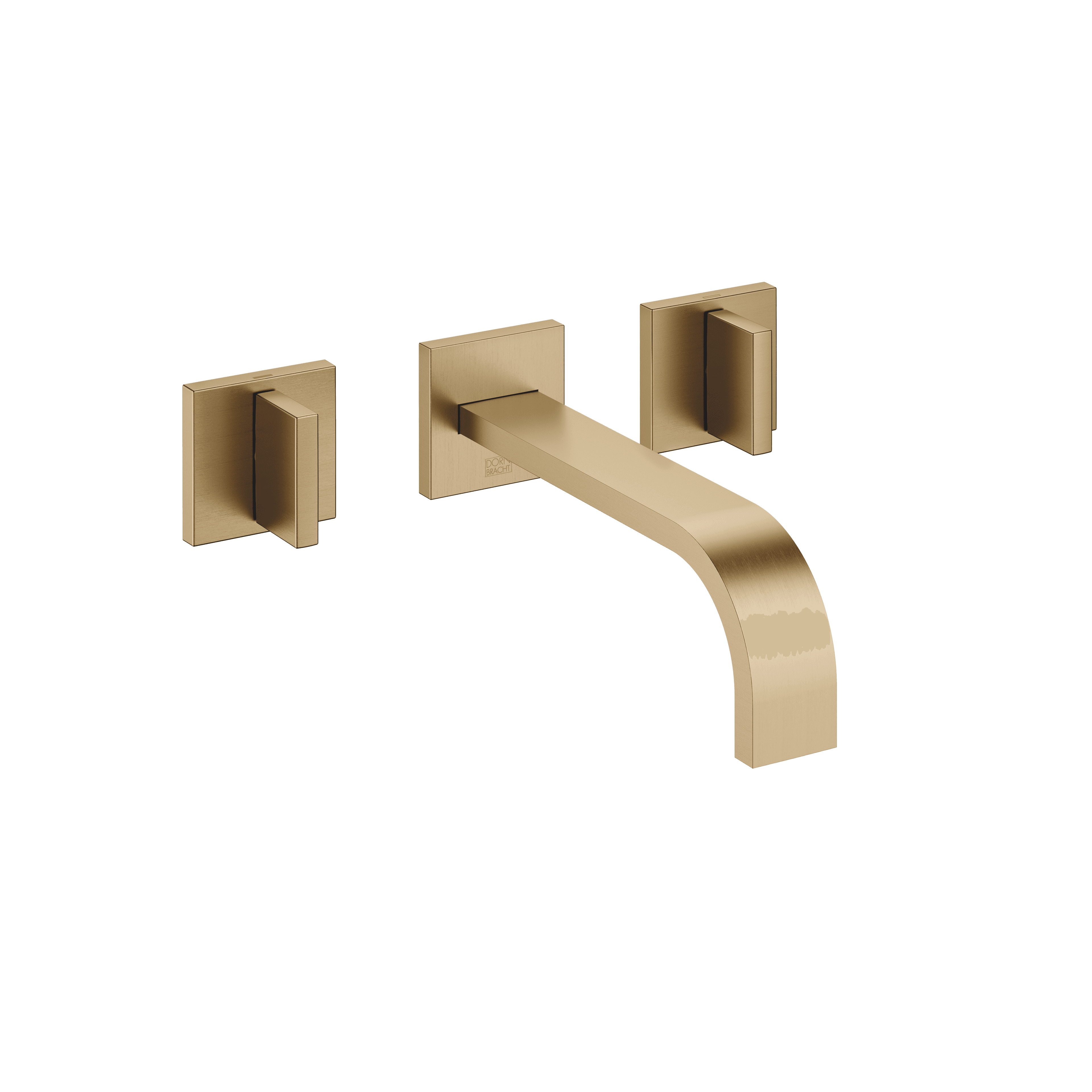 MEM Wall-mounted basin mixer without pop-up waste in Brushed Dark Brass (PVD)
