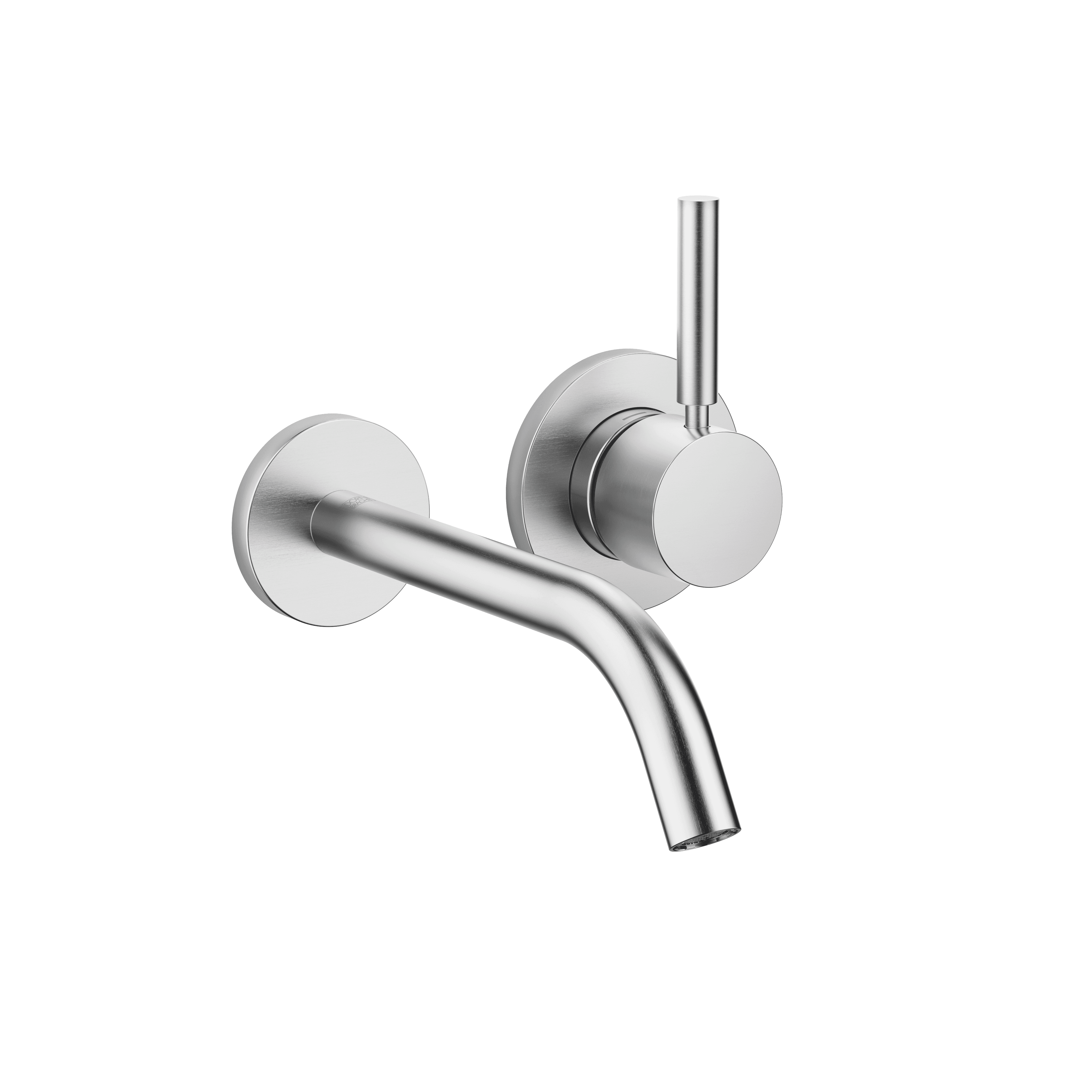 META Wall-mounted single-lever basin mixer without pop-up waste in Brushed Chrome