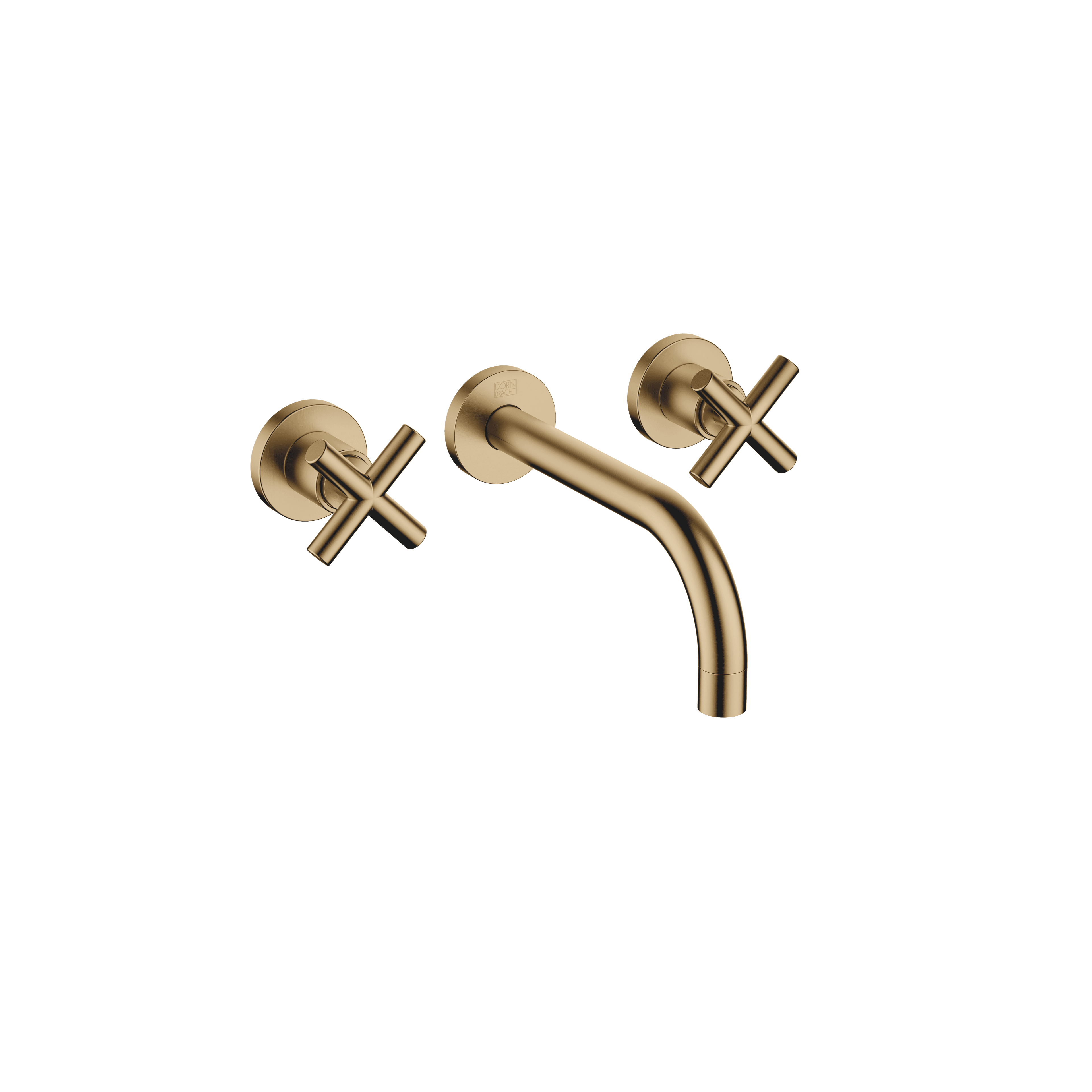 TARA Wall-mounted basin mixer without pop-up waste in Brushed Dark Brass (PVD)