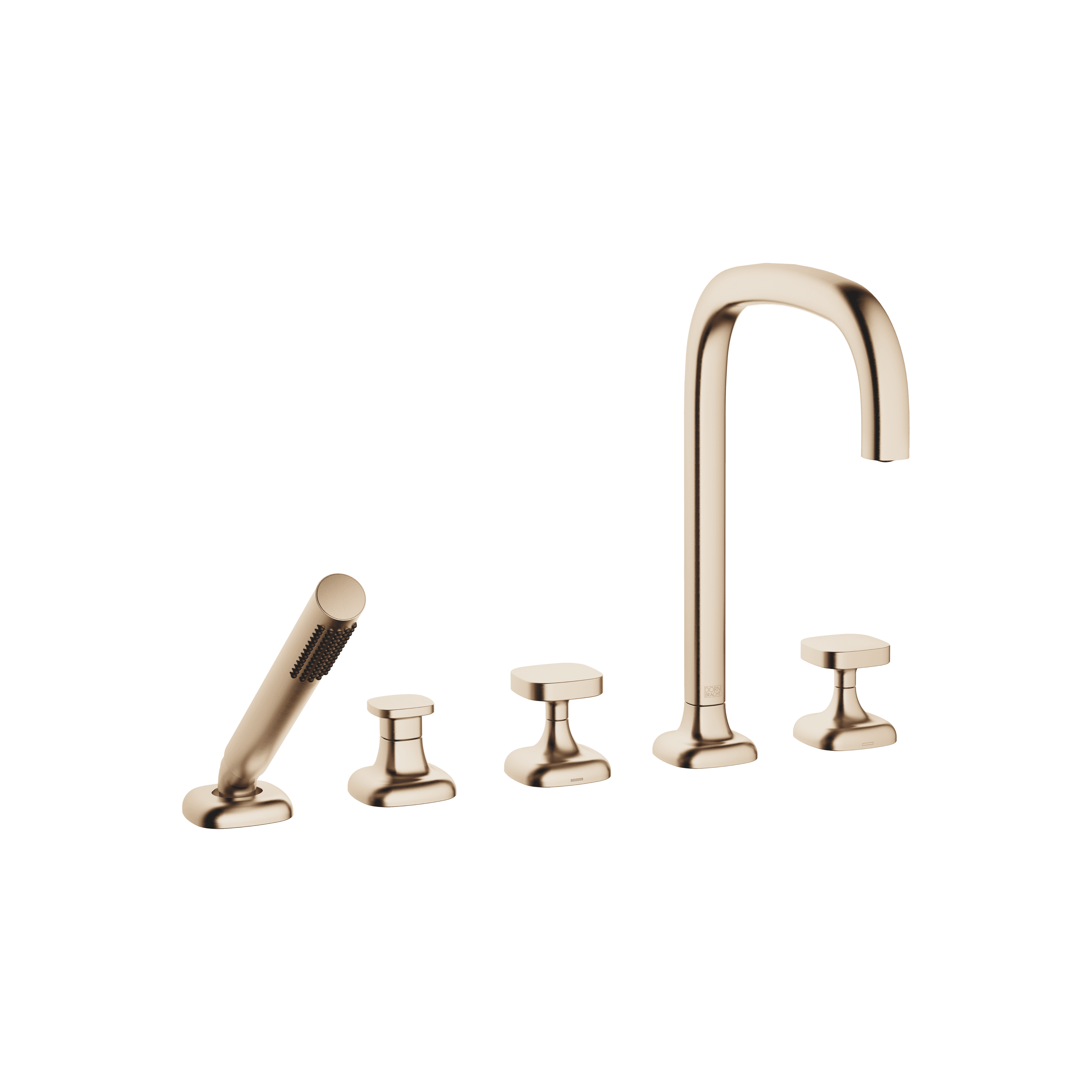 COYA Five-hole bath mixer for deck mounting with diverter in Brushed Champagne (22kt Gold)