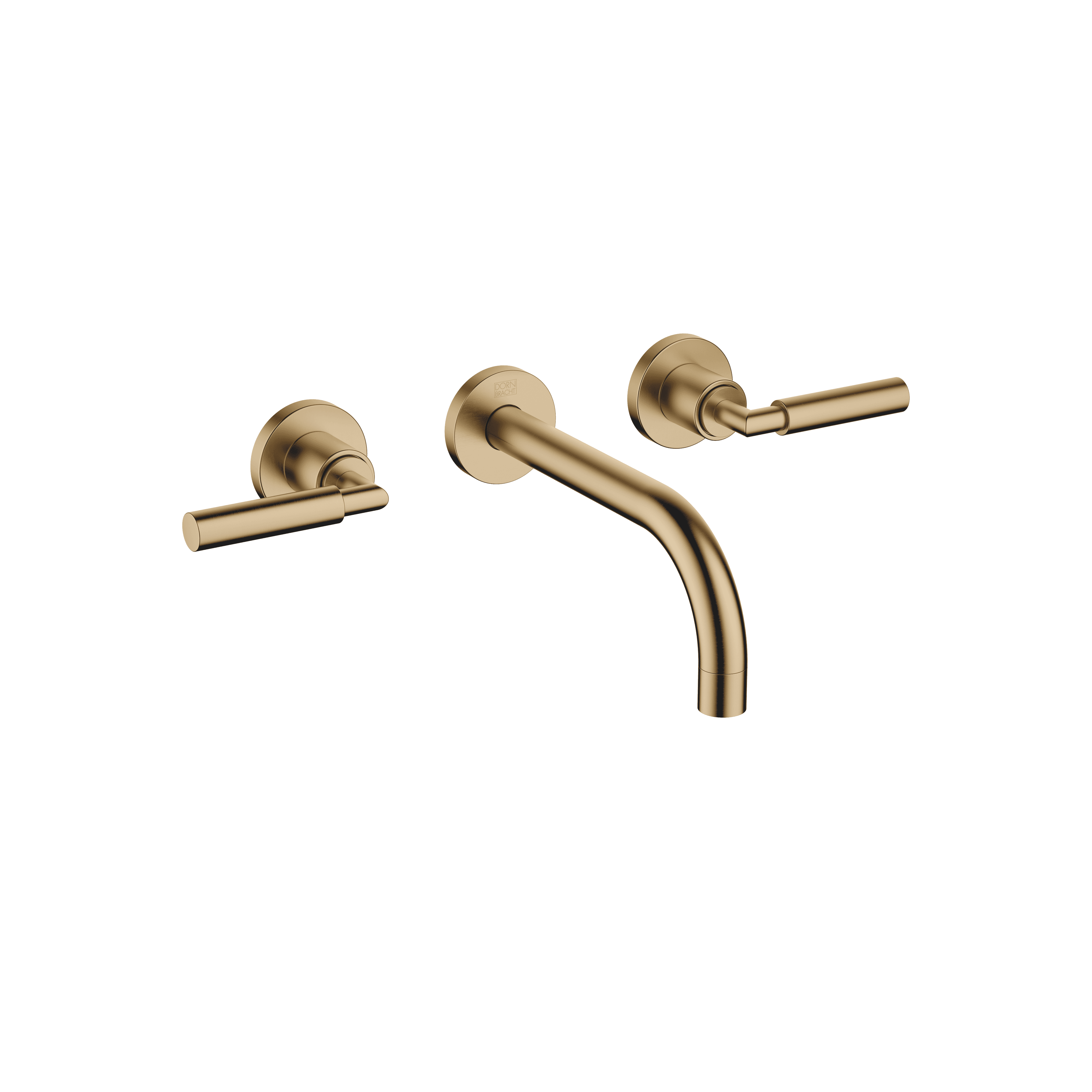 TARA Wall-mounted basin mixer without pop-up waste in Brushed Dark Brass (PVD)