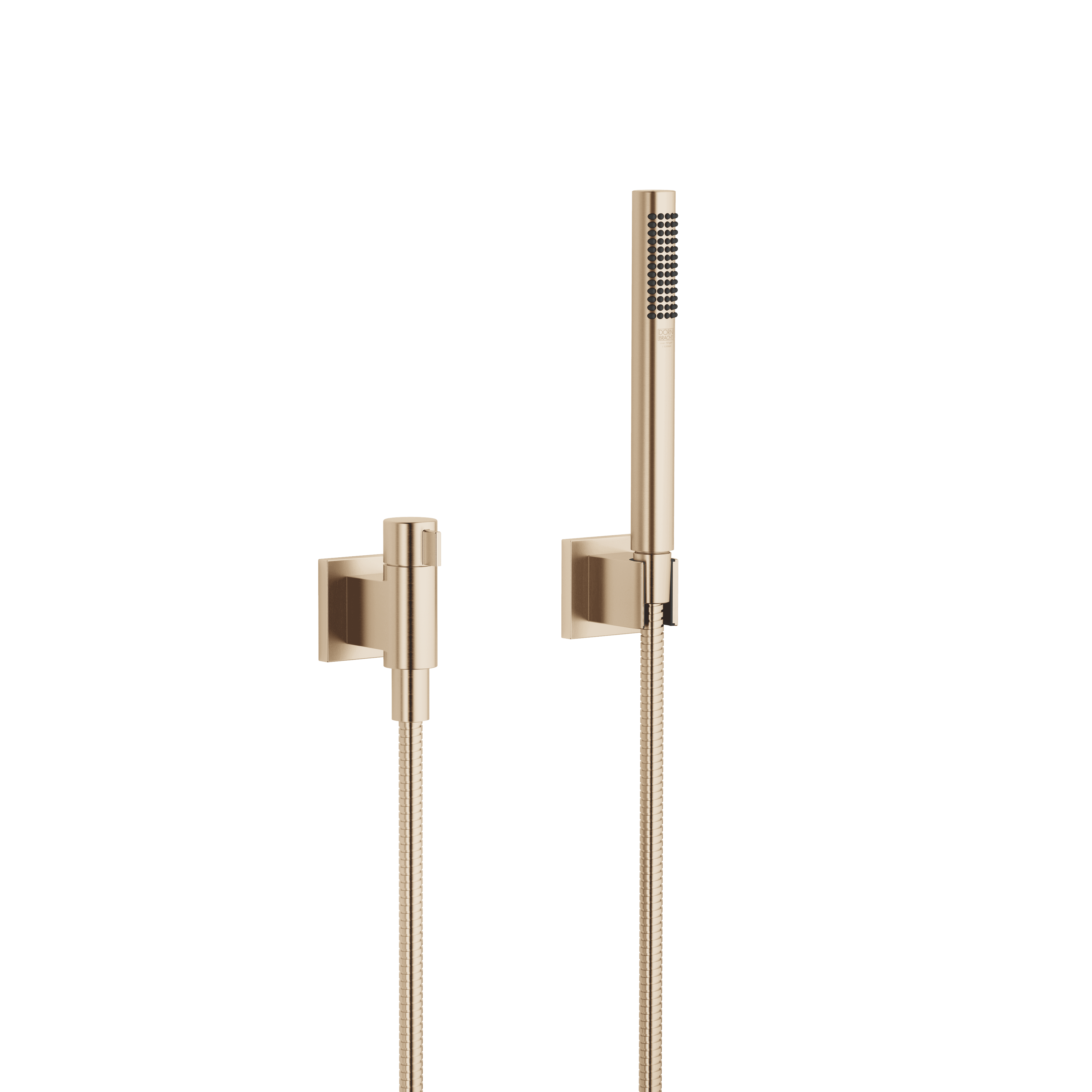 Hand shower set with individual rosettes with volume control in Brushed Champagne (22kt Gold)