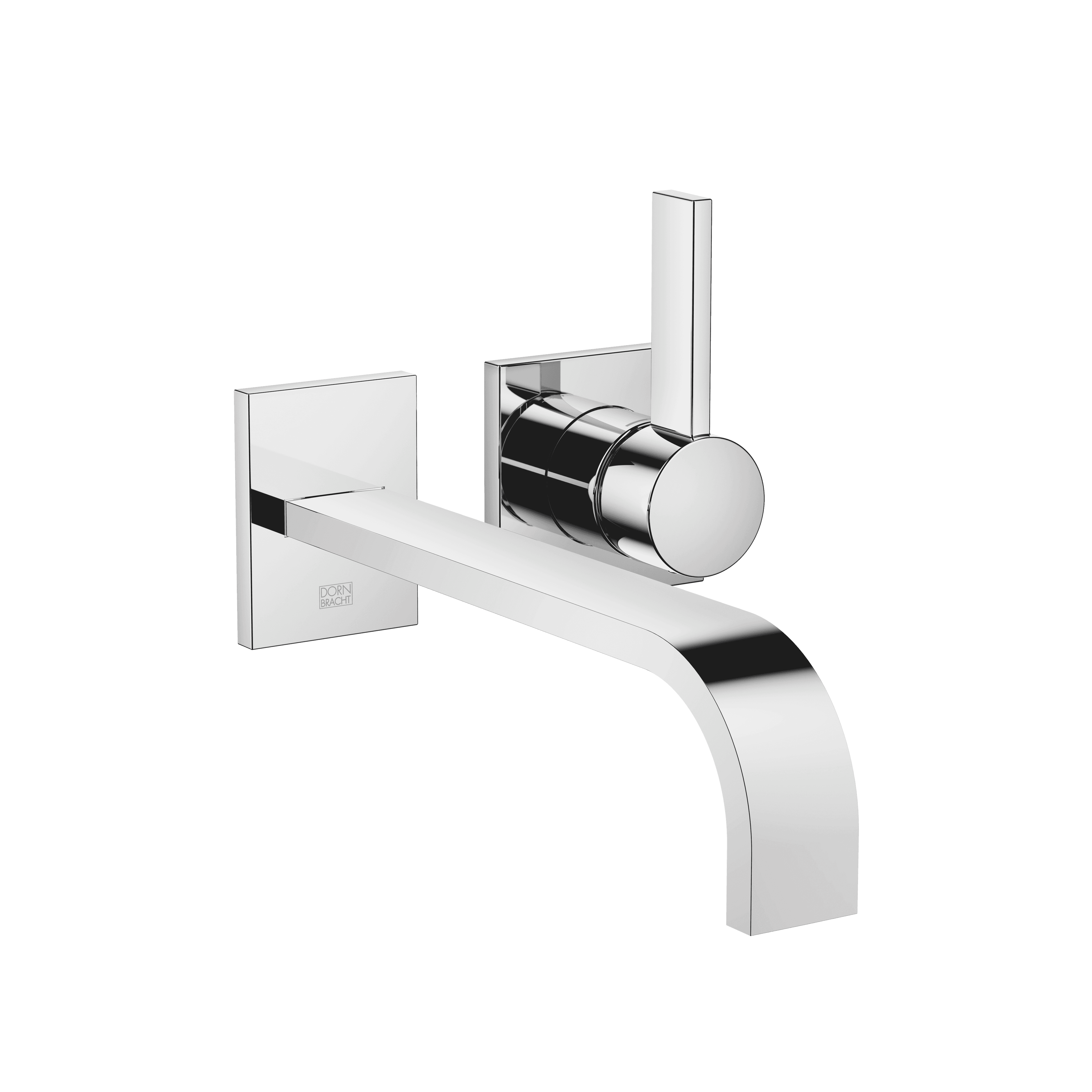 MEM Wall-mounted single-lever basin mixer without pop-up waste in Chrome