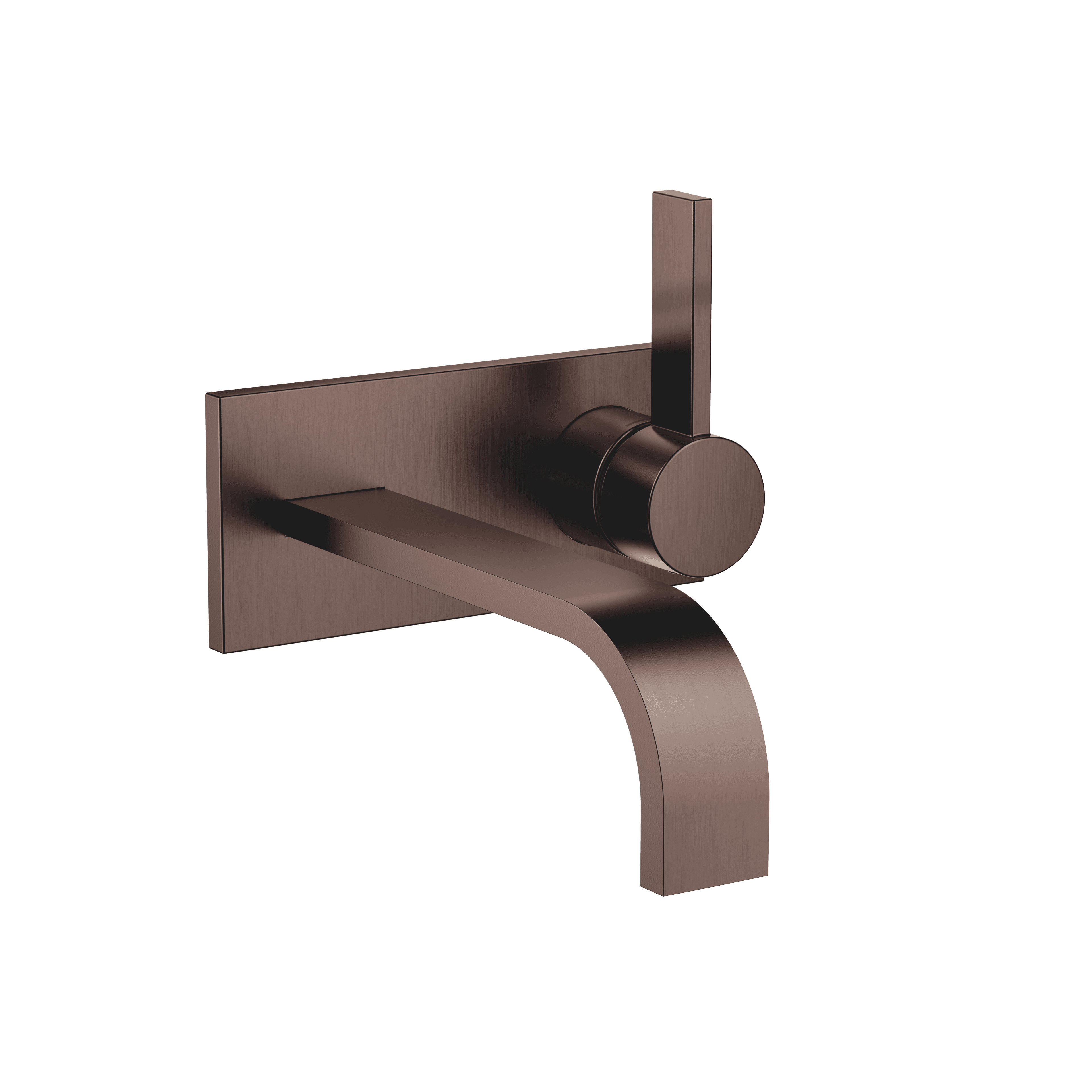 MEM Wall-mounted single-lever basin mixer with cover plate without pop-up waste in Brushed Dark Bronze (PVD)
