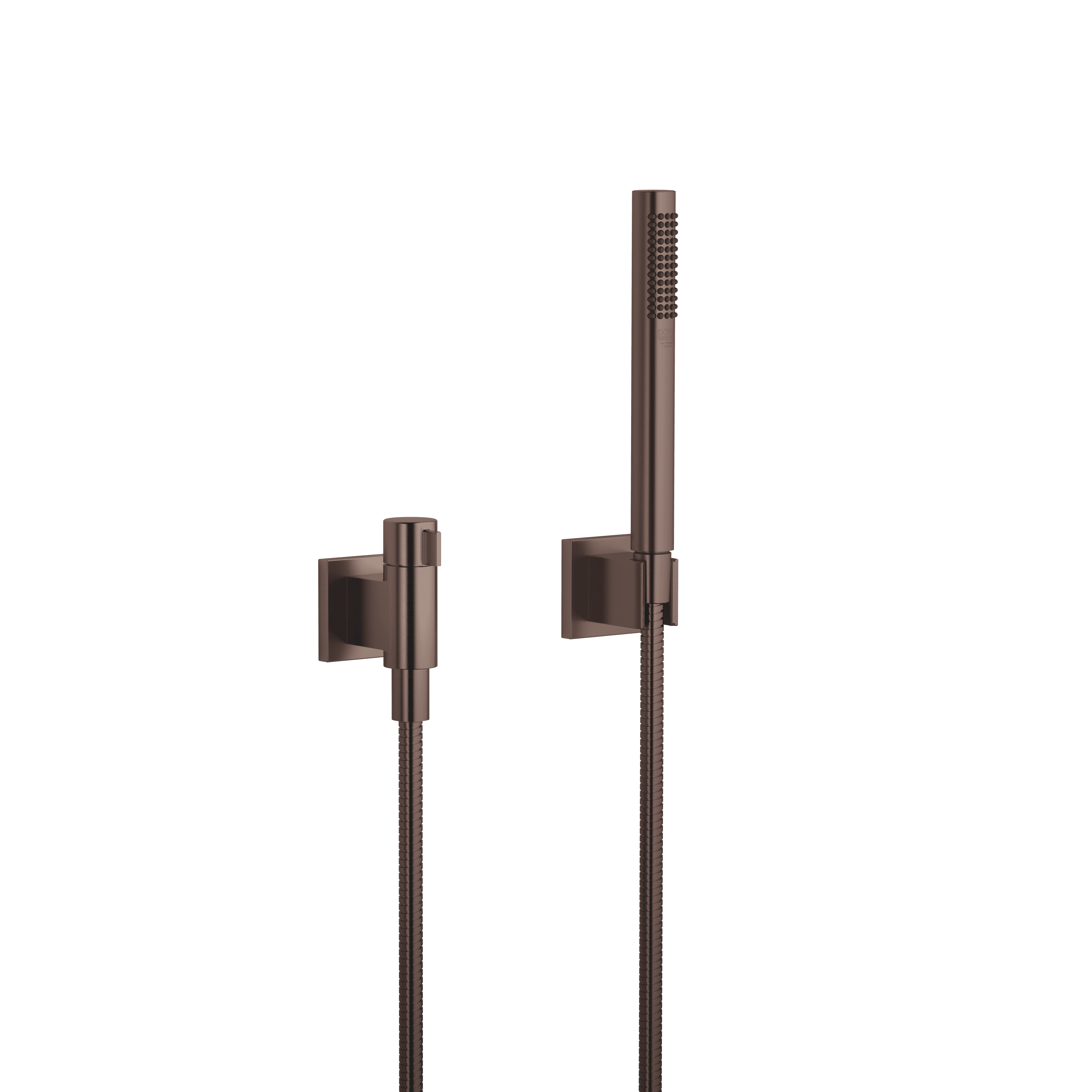 Hand shower set with individual rosettes with volume control FlowReduce in Brushed Dark Bronze (PVD)