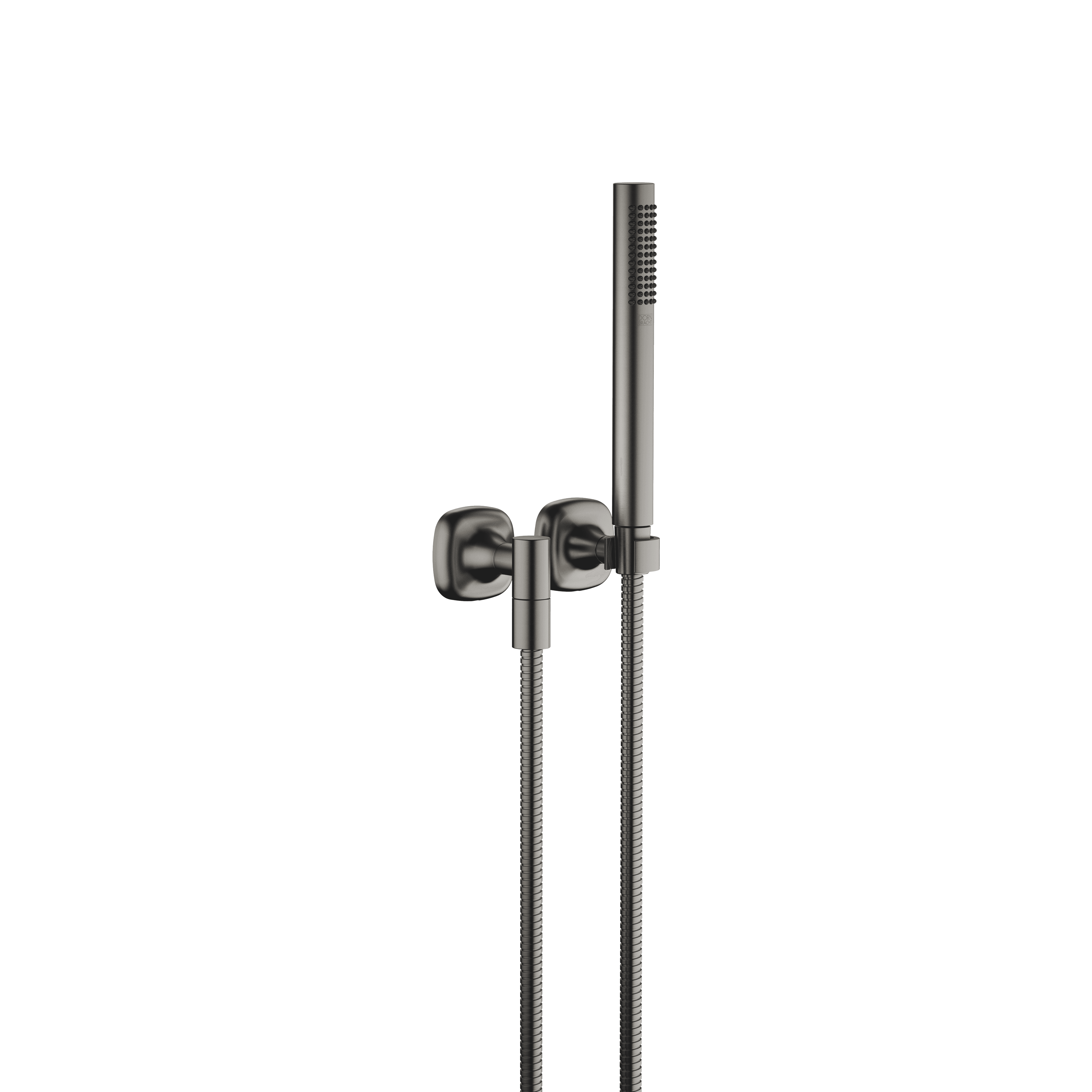 COYA Hand shower set with individual rosettes FlowReduce in Brushed Dark Platinum