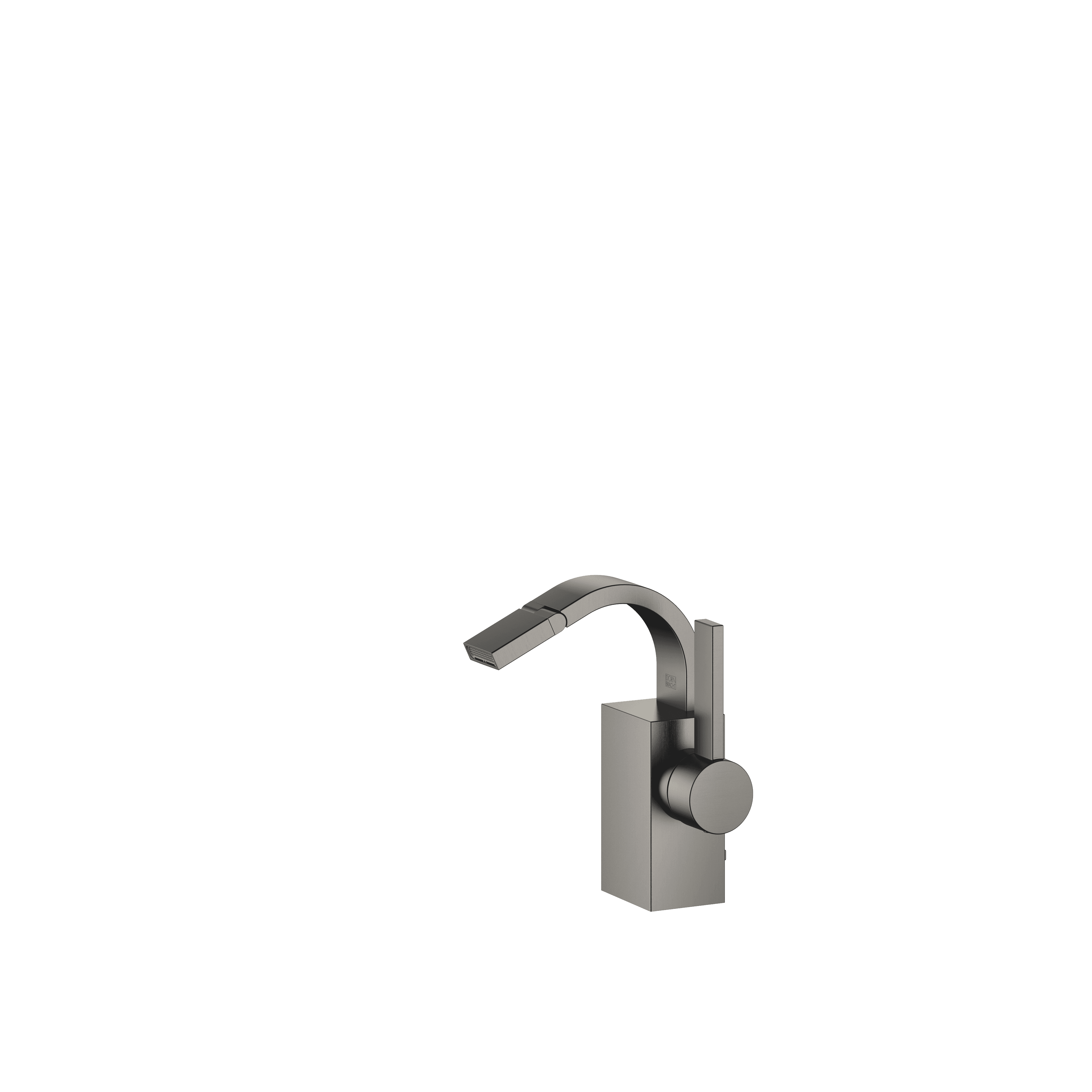 Single-lever bidet mixer with pop-up waste in Brushed Dark Platinum