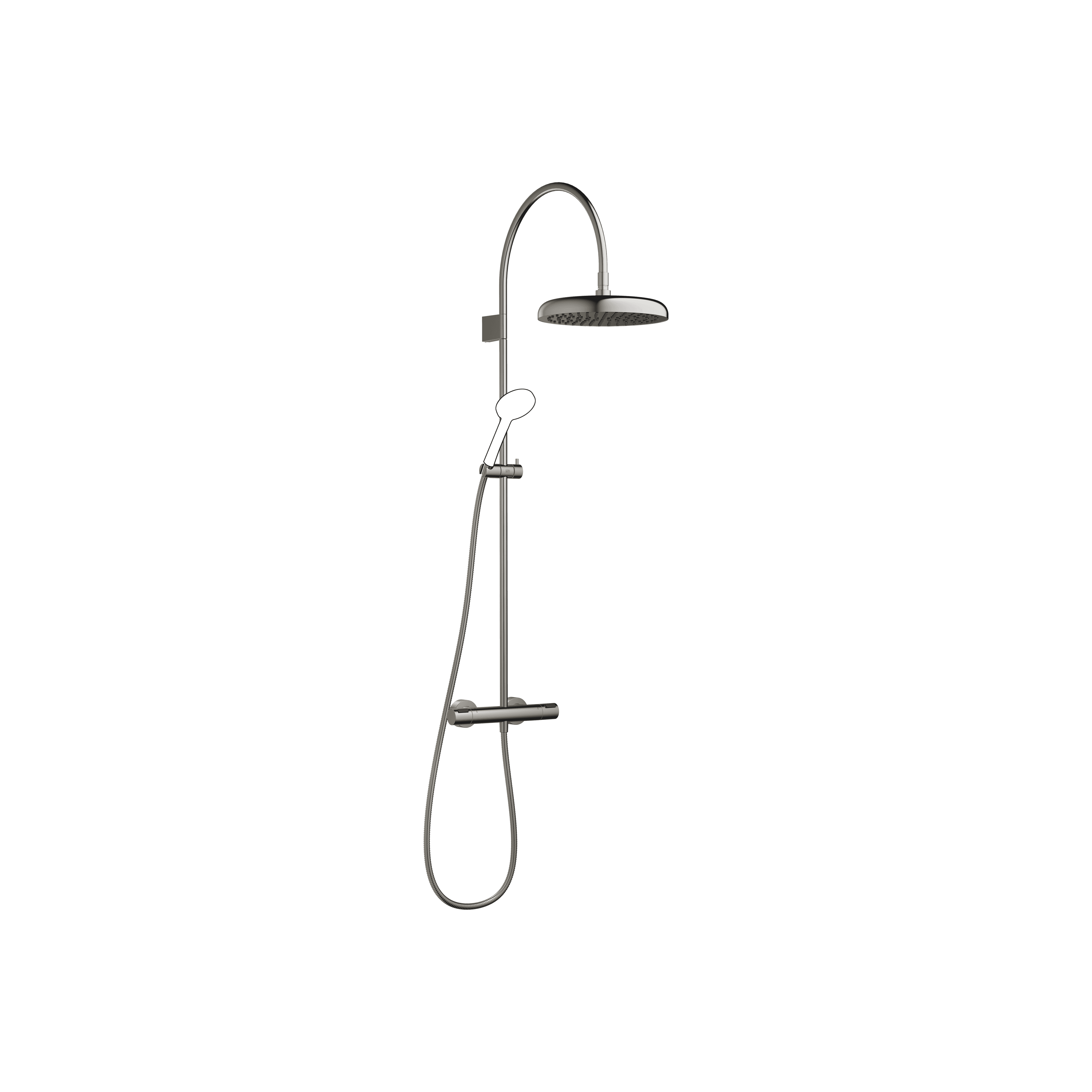 COYA Shower pipe with shower thermostat without hand shower 300 mm in Dark Chrome
