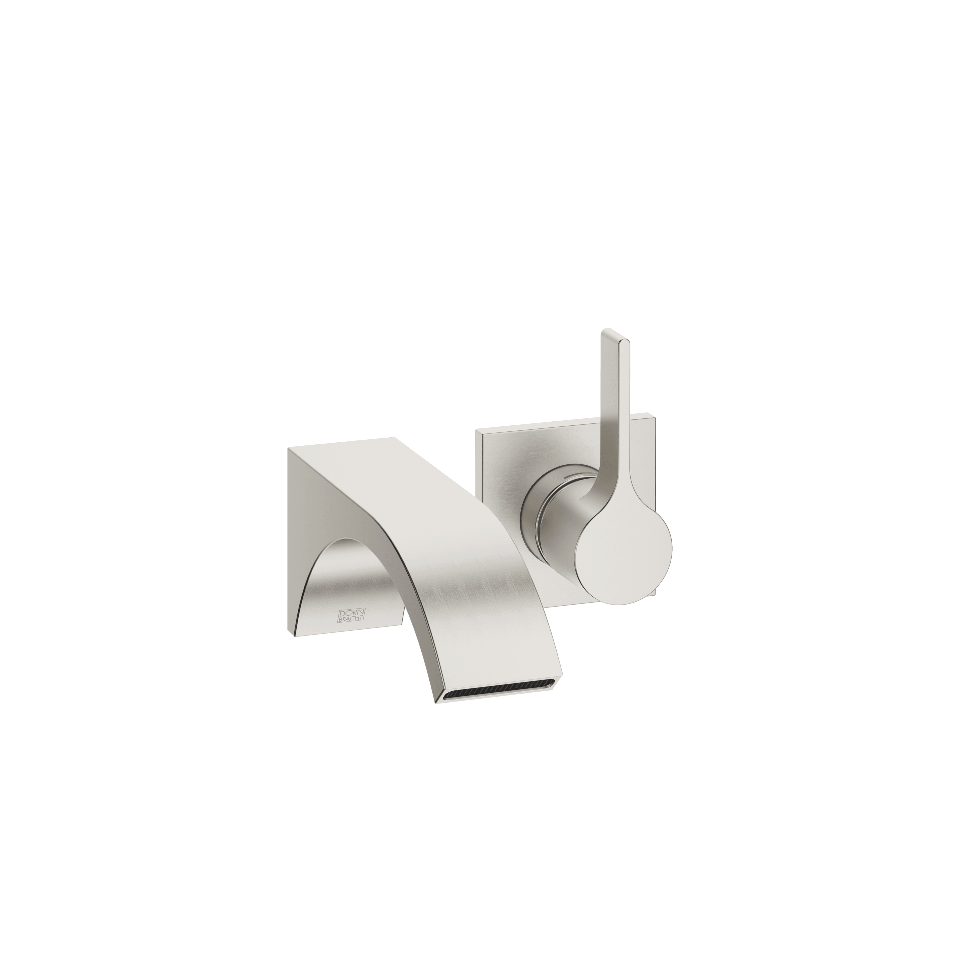 CYO Wall-mounted single-lever basin mixer without pop-up waste in Brushed Platinum