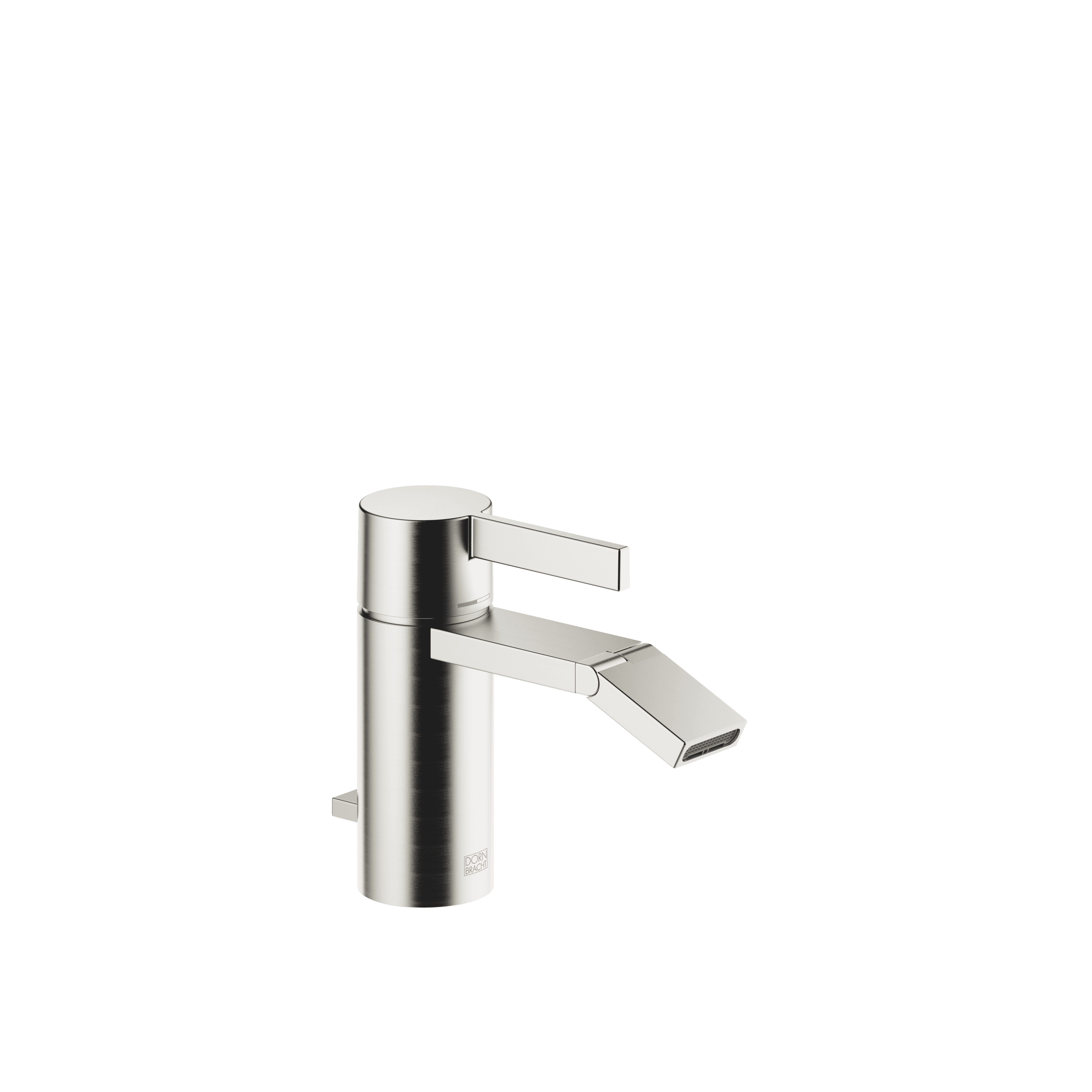 IMO Single-lever bidet mixer with pop-up waste in Brushed Platinum
