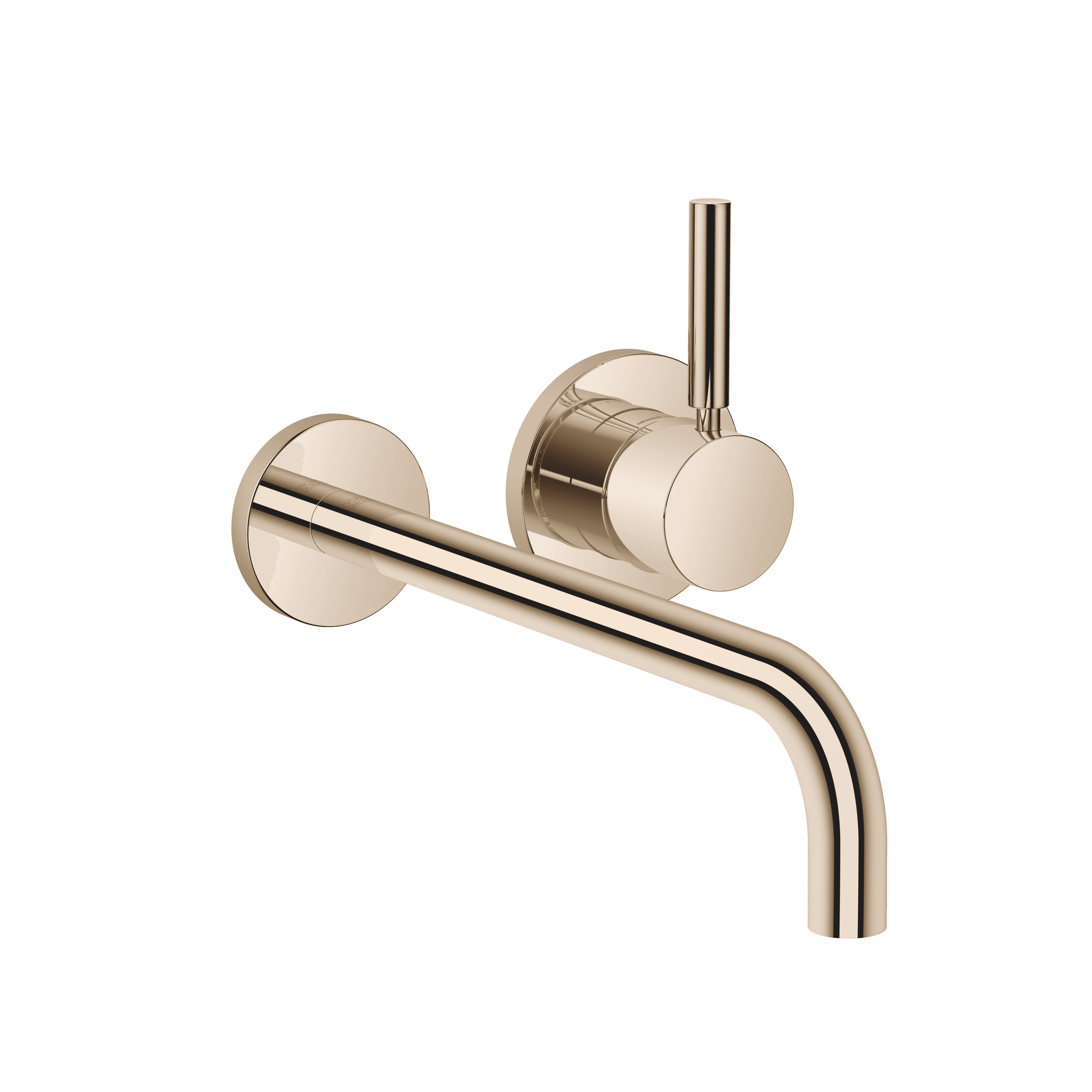 META Wall-mounted single-lever basin mixer with individual rosettes in Light Gold (PVD)