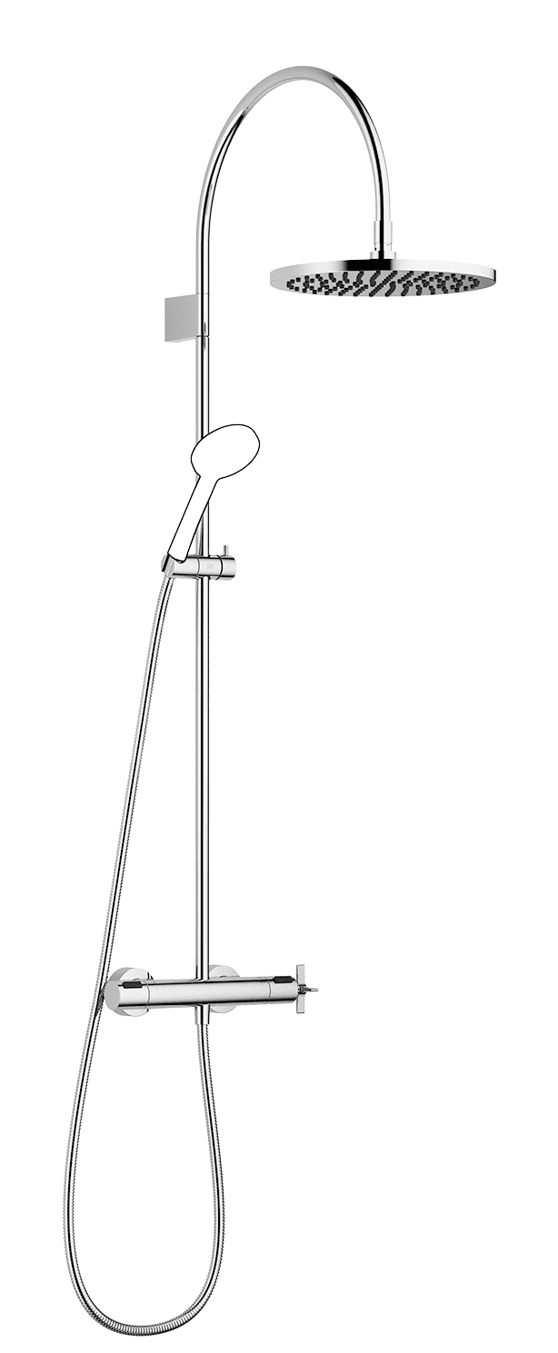 VAIA Shower pipe with shower thermostat without hand shower 300 mm in Brushed Dark Bronze (PVD)