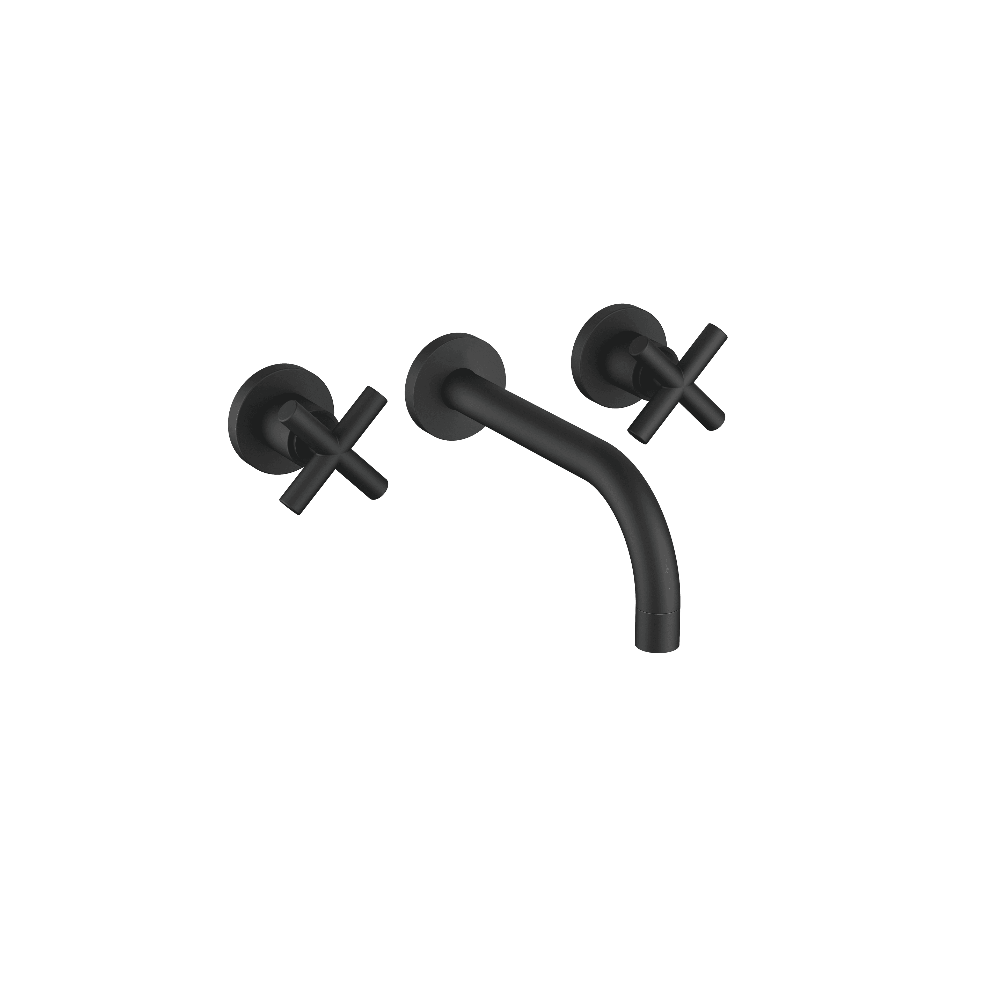 TARA Wall-mounted basin mixer without pop-up waste in Matte Black