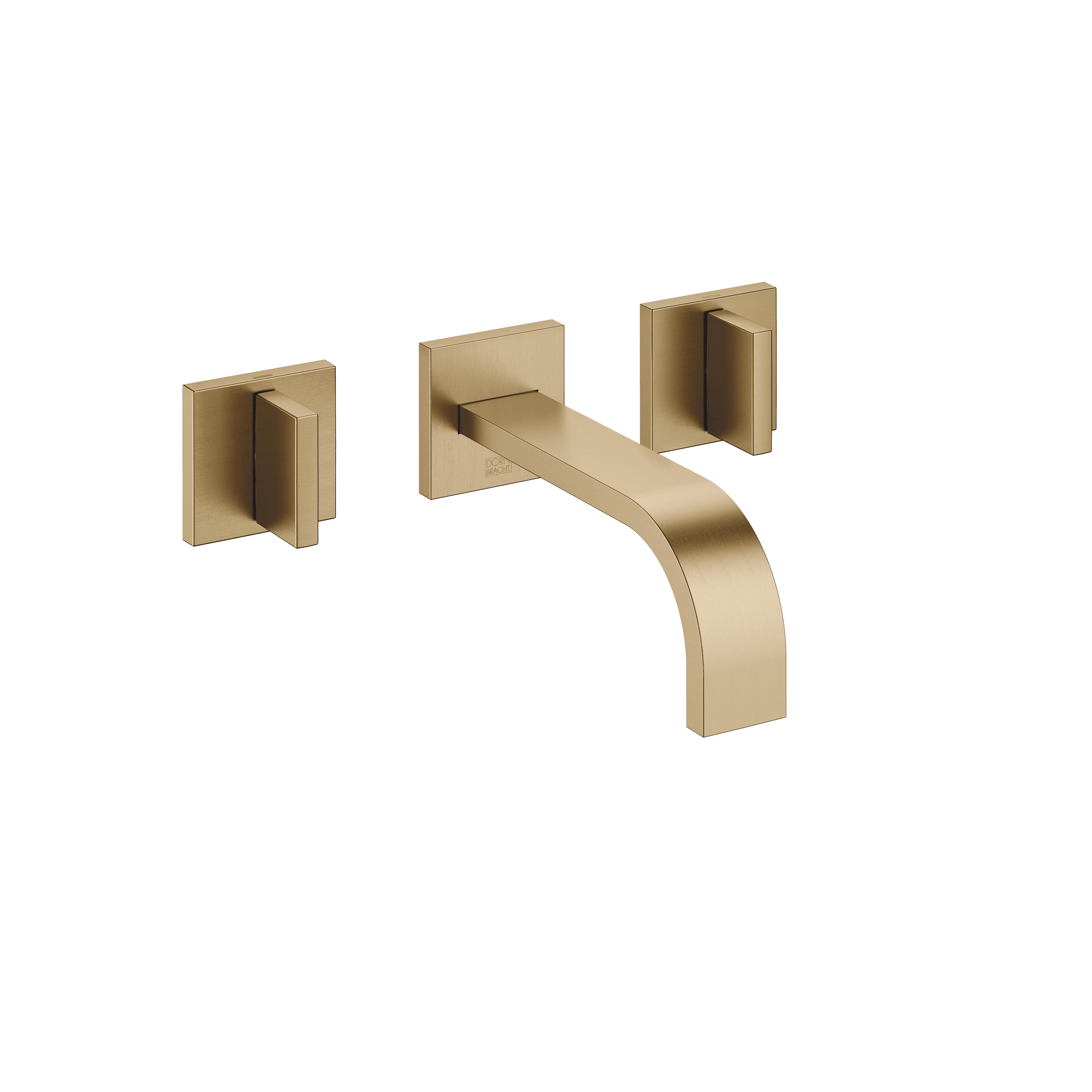 MEM Wall-mounted basin mixer without pop-up waste in Brushed Dark Brass (PVD)
