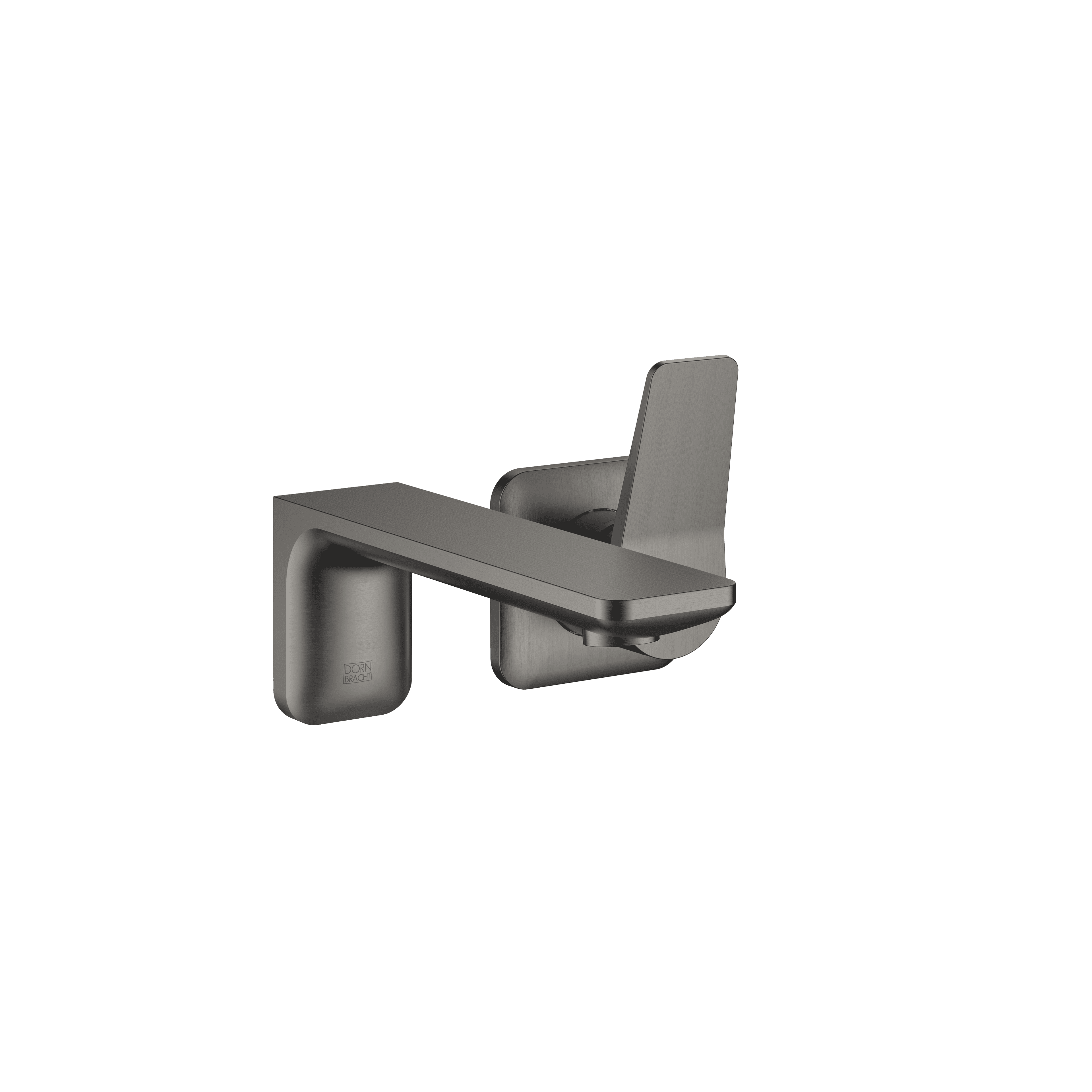 LISSÉ Wall-mounted single-lever basin mixer without pop-up waste in Brushed Dark Platinum