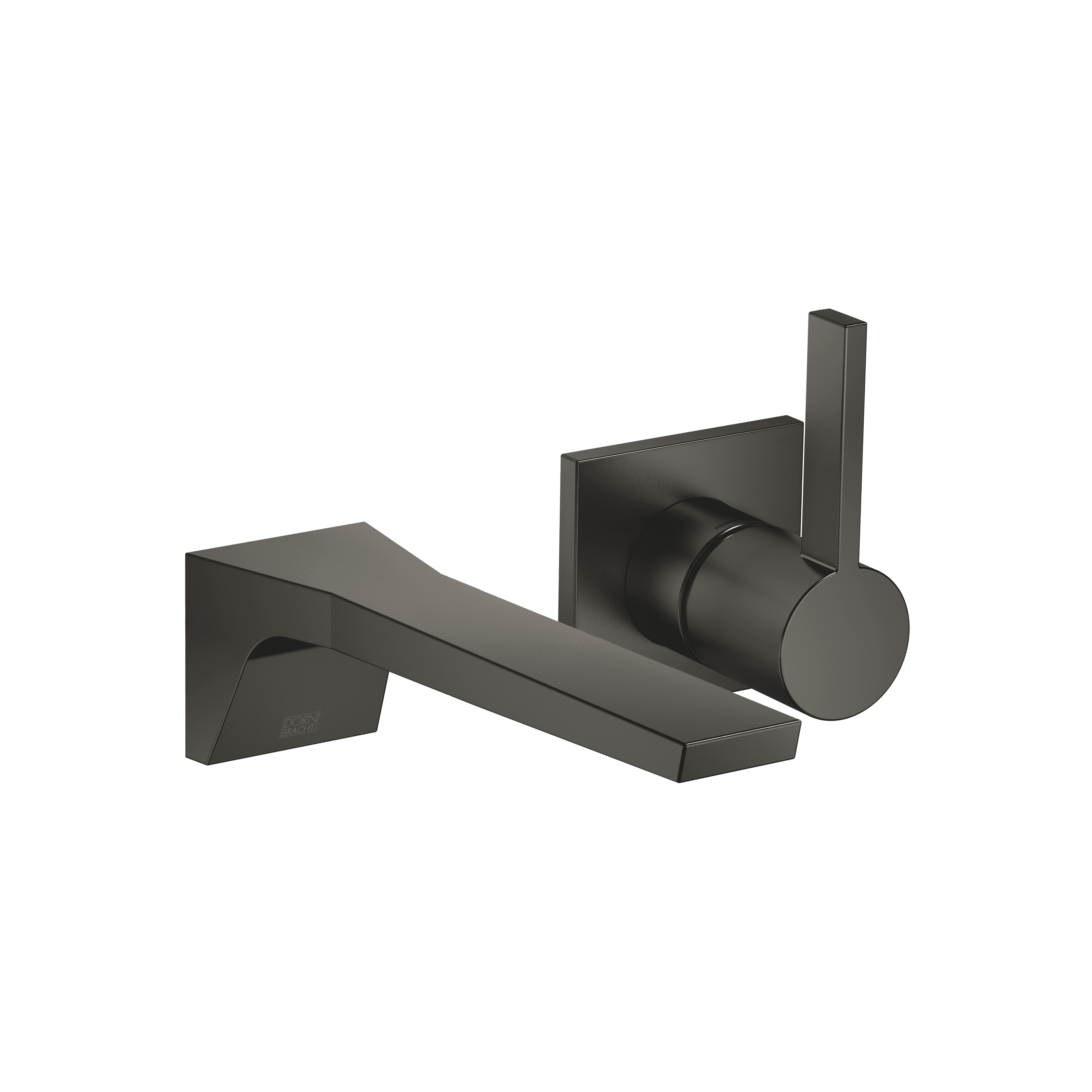 CL.1 Wall-mounted single-lever basin mixer without pop-up waste in Brushed Dark Platinum
