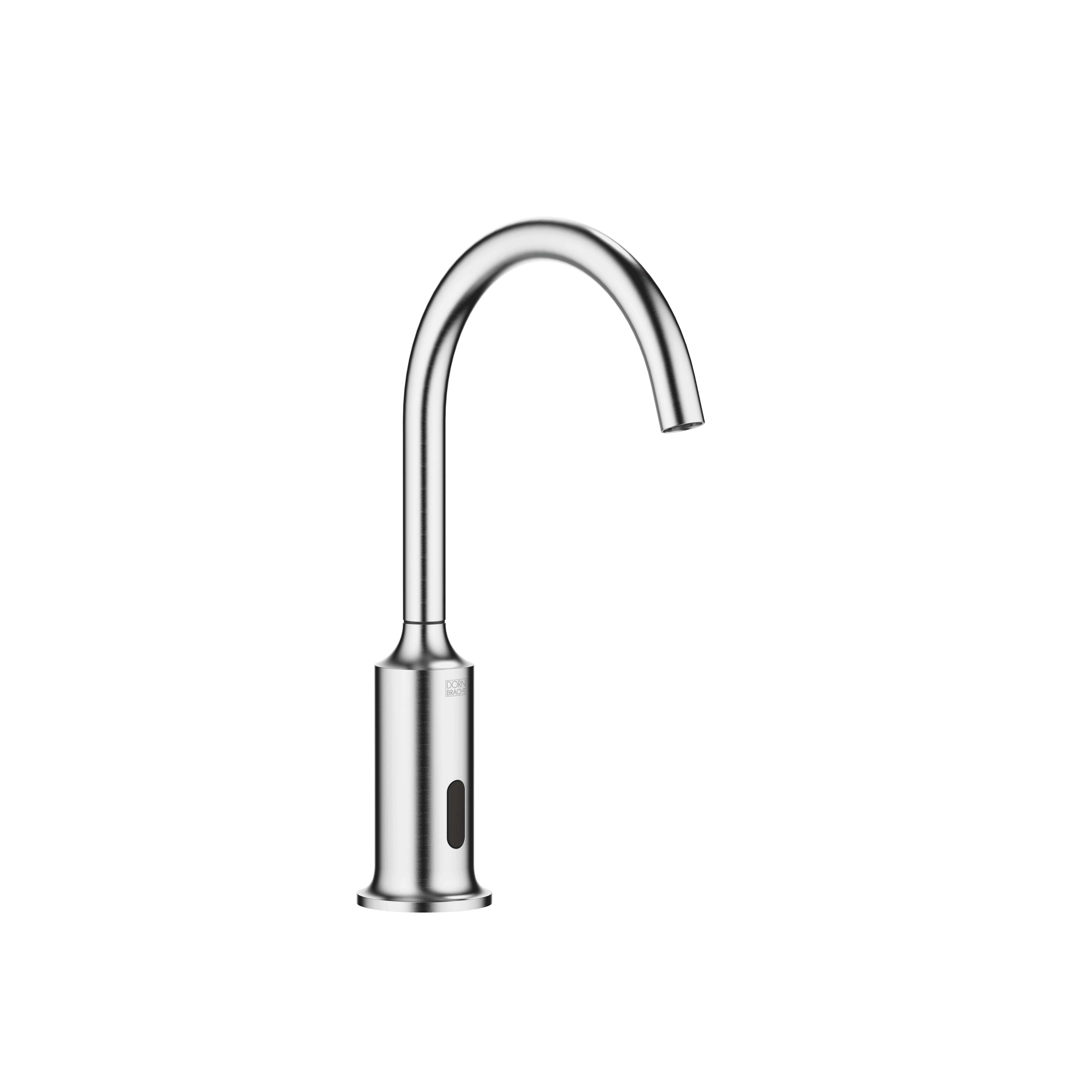 VAIA Touchfree Washstand fitting with electronic opening and closing function without pop-up waste in Brushed Chrome