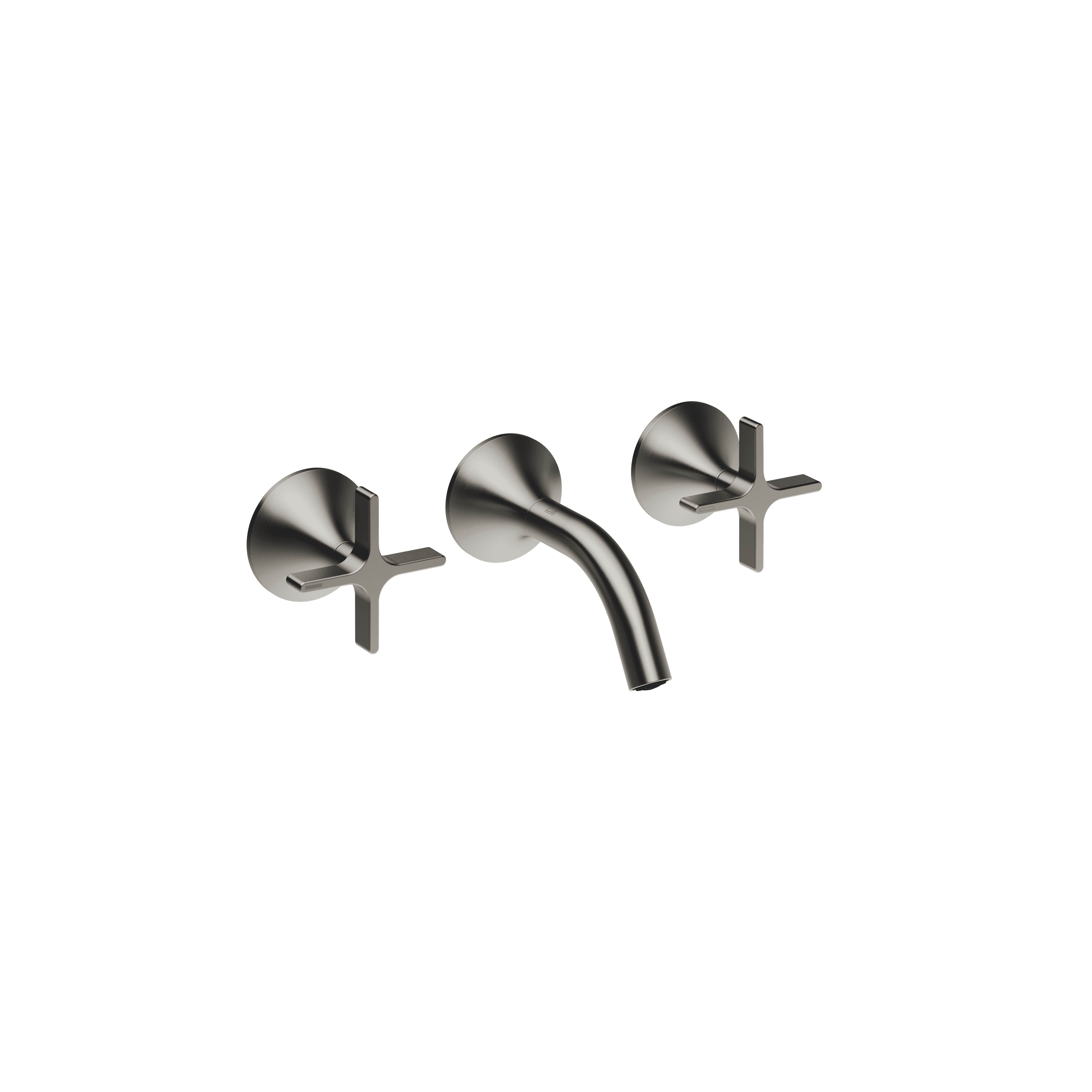VAIA Wall-mounted basin mixer without pop-up waste in Brushed Dark Platinum