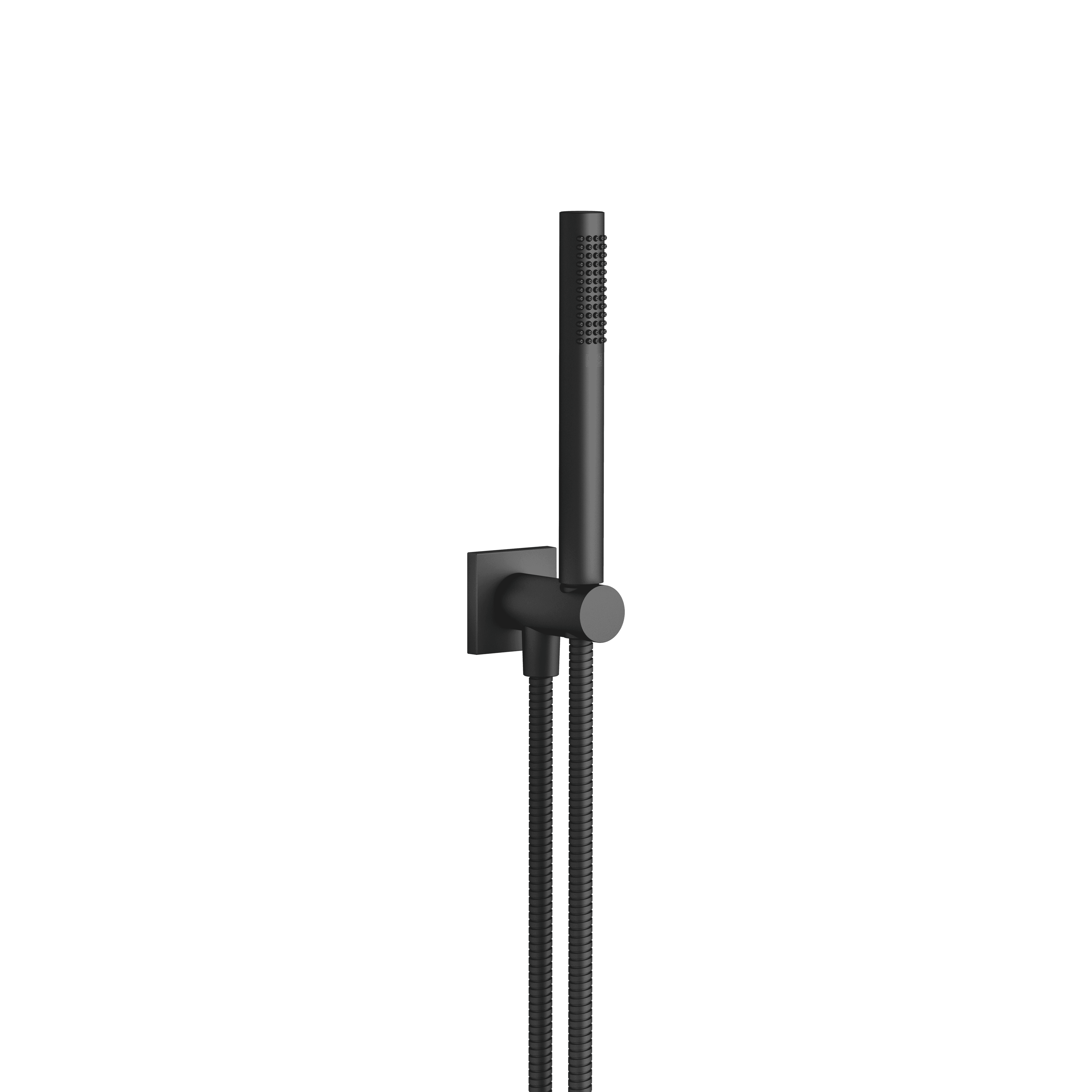 Hand shower set with integrated shower holder FlowReduce in Matte Black