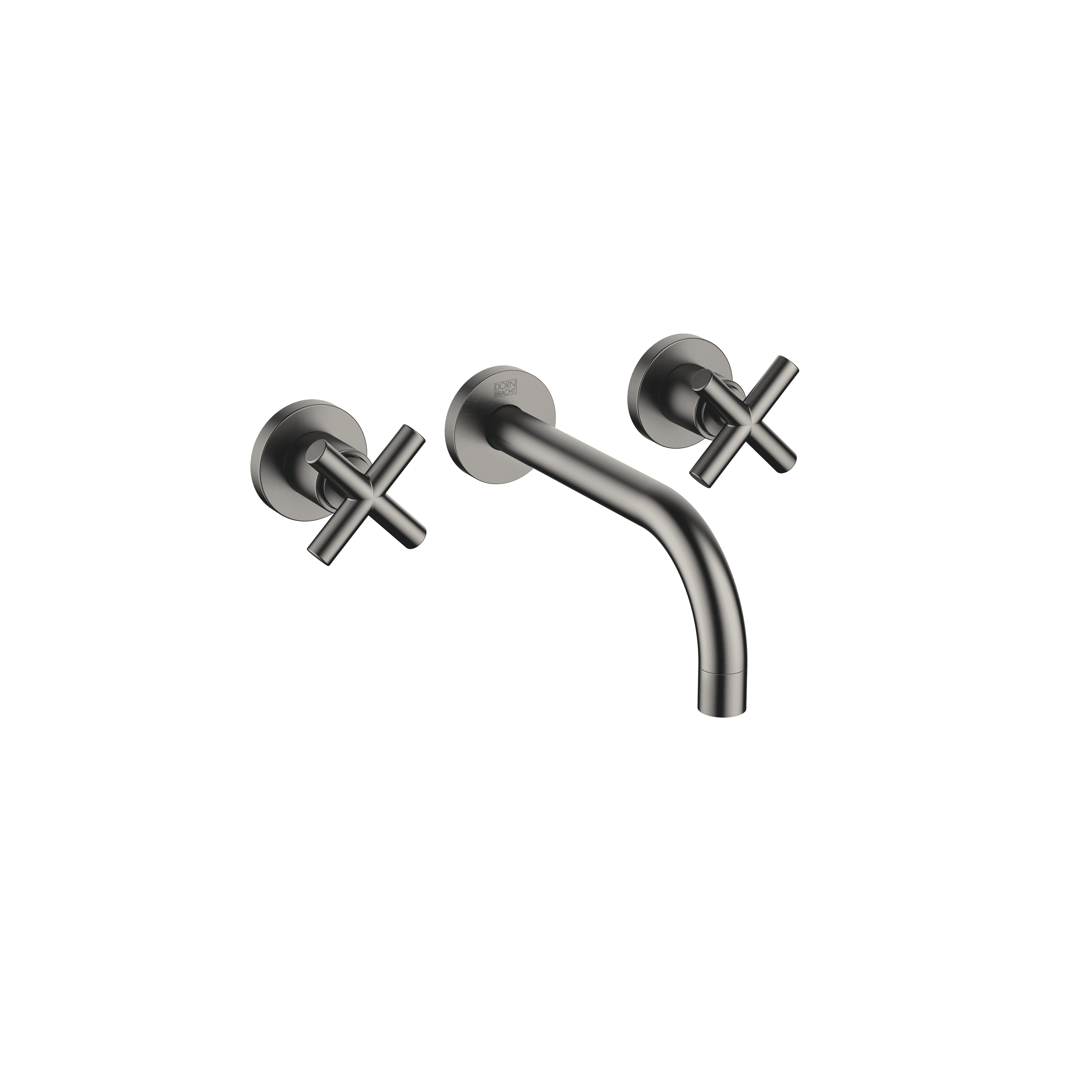 TARA Wall-mounted basin mixer without pop-up waste in Brushed Dark Platinum